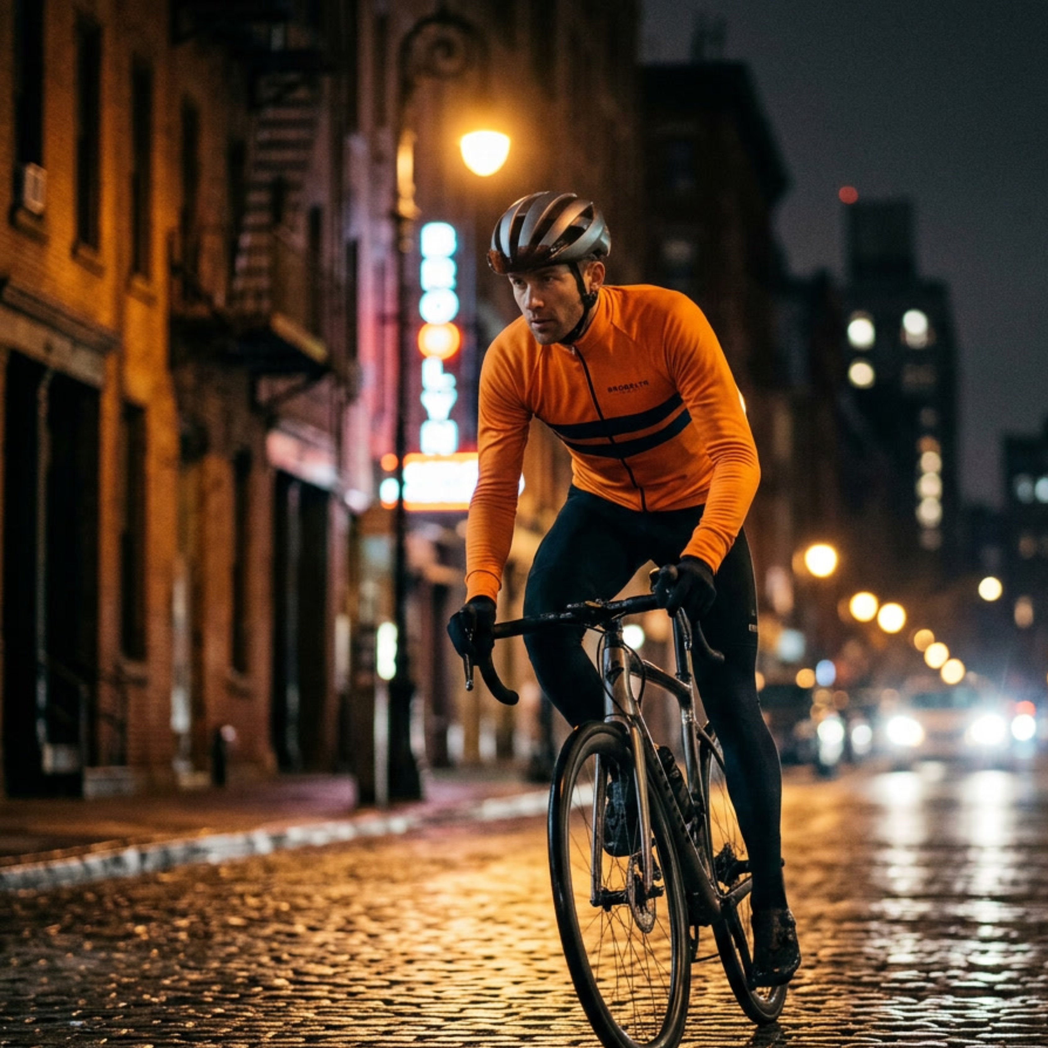 Men's Pro Thermal Cycling Jacket - Orange, Windproof