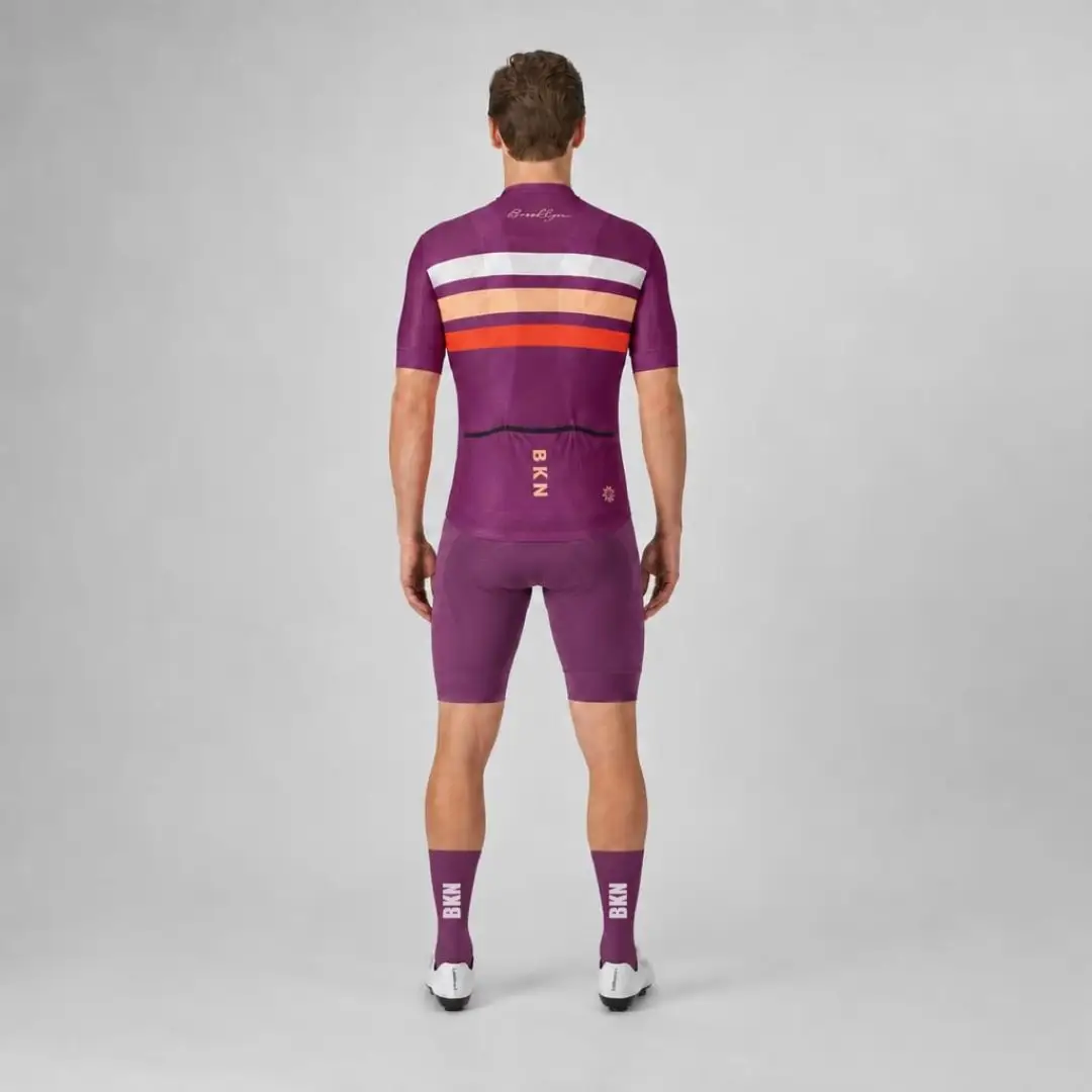 Pro Maximus Men's Cycling Bundle: Burgundy Jersey, Bib Shorts & Socks