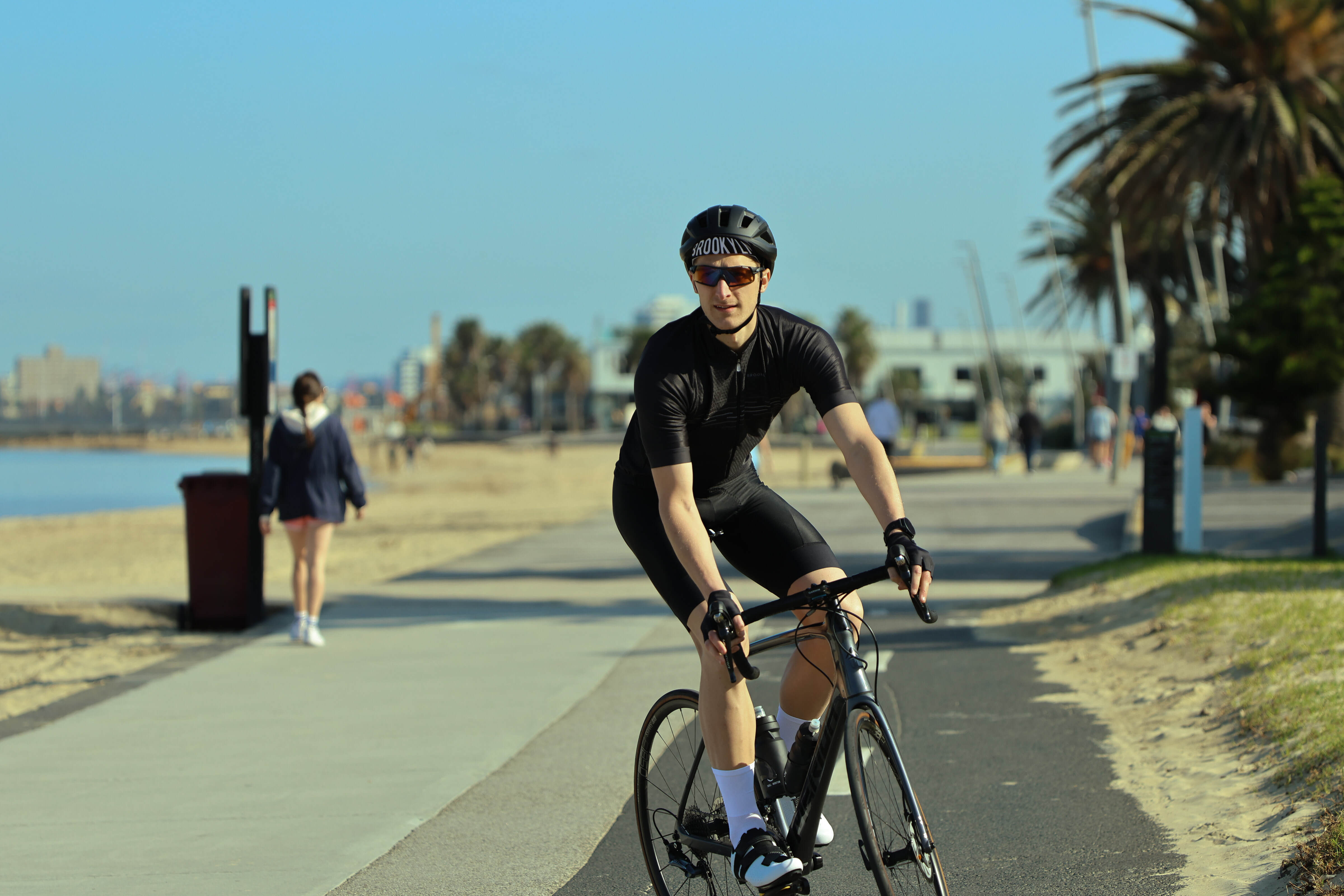 Men's Pro Cycling Jersey - Pinstripe Black | Lightweight Performance