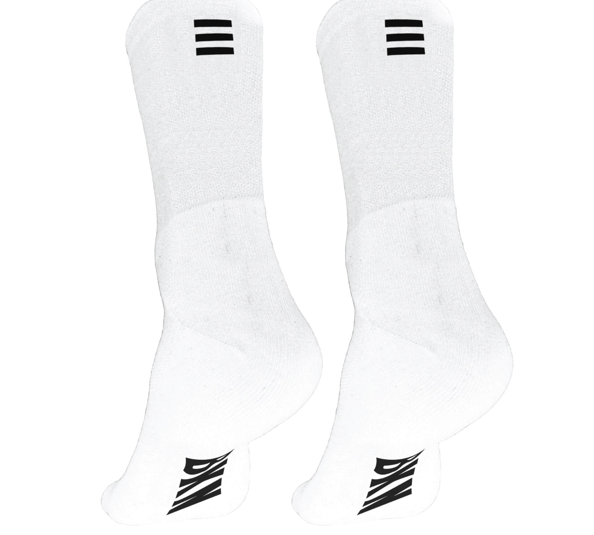 Pro Cycling Socks – White, Woven, 14cm cuff, Moisture-Wicking Fabric