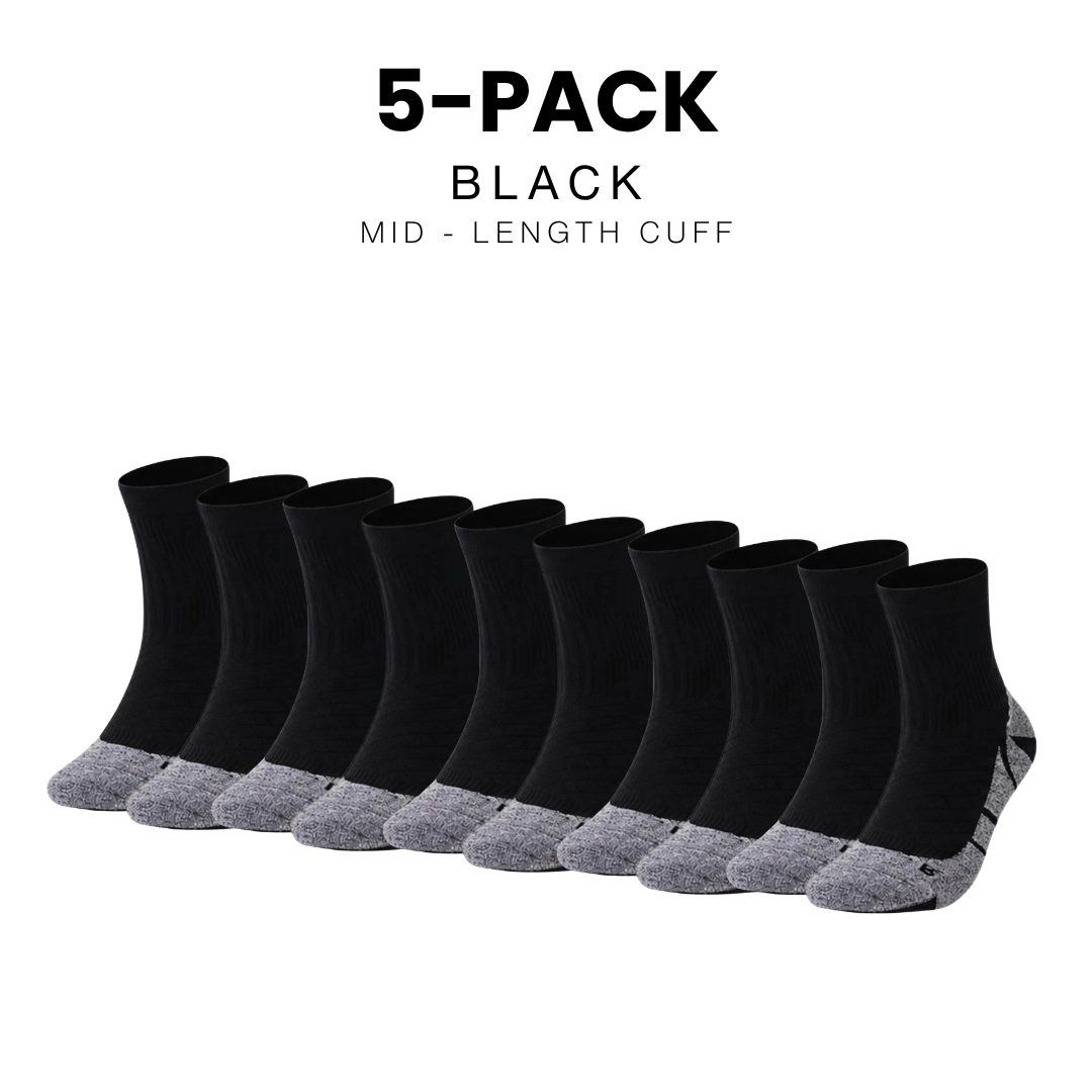 coolmax-running-socks-black-mid-cuff-length-5-pack