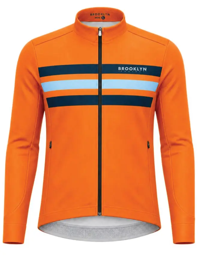 Men's Pro Thermal Windproof Cycling Jacket - Bright Orange