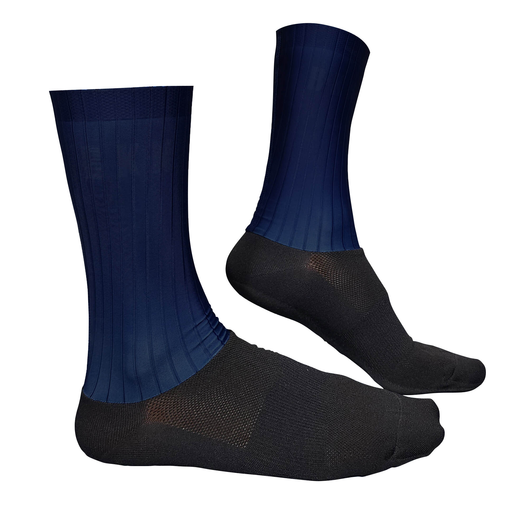 Aero Cycling Socks Navy on bike