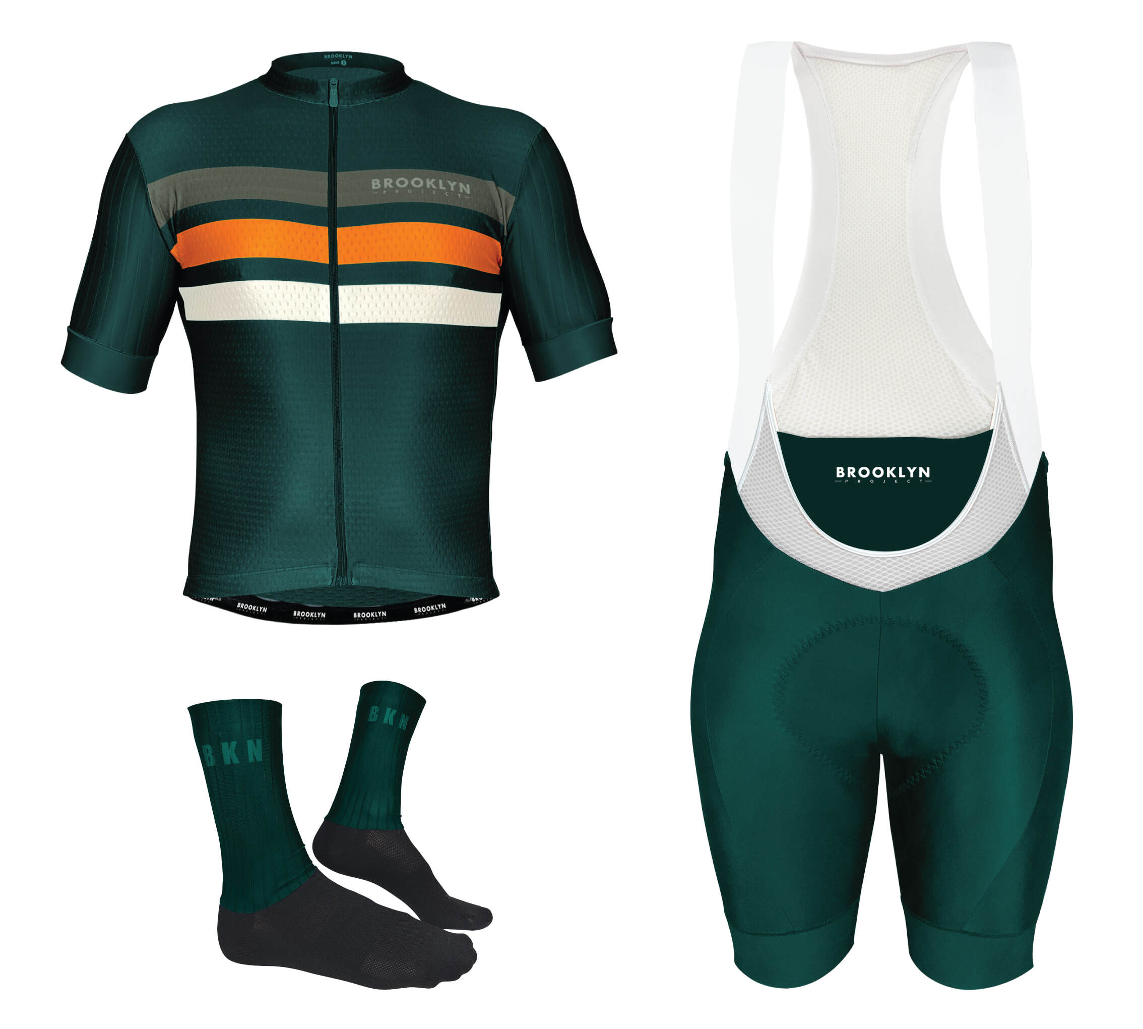 Pro Maximus Men's Cycling Bundle: Green Jersey, Bib Shorts & Socks