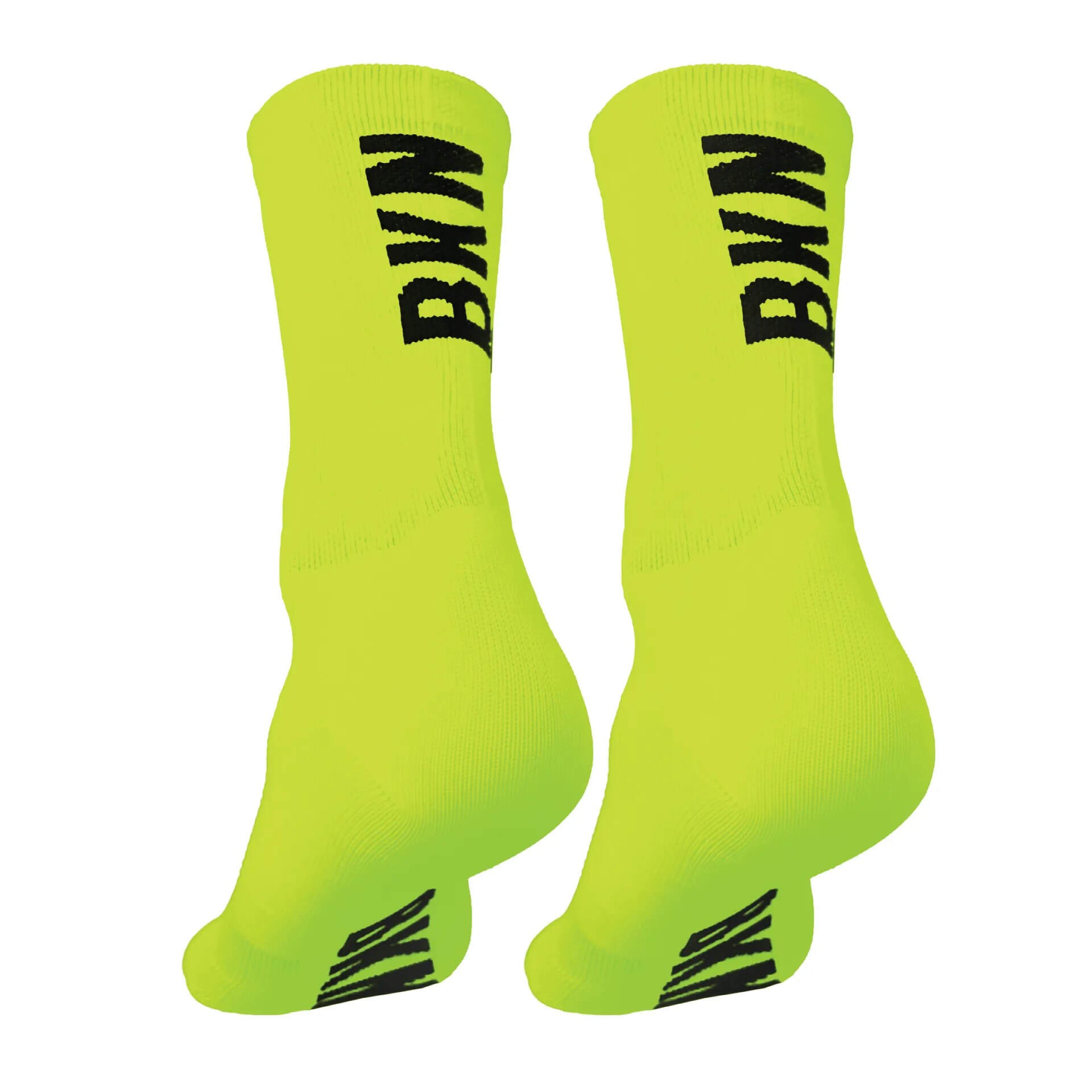 Pro Cycling Socks – Fluro Yellow, Woven, 14cm cuff, Moisture-Wicking Fabric