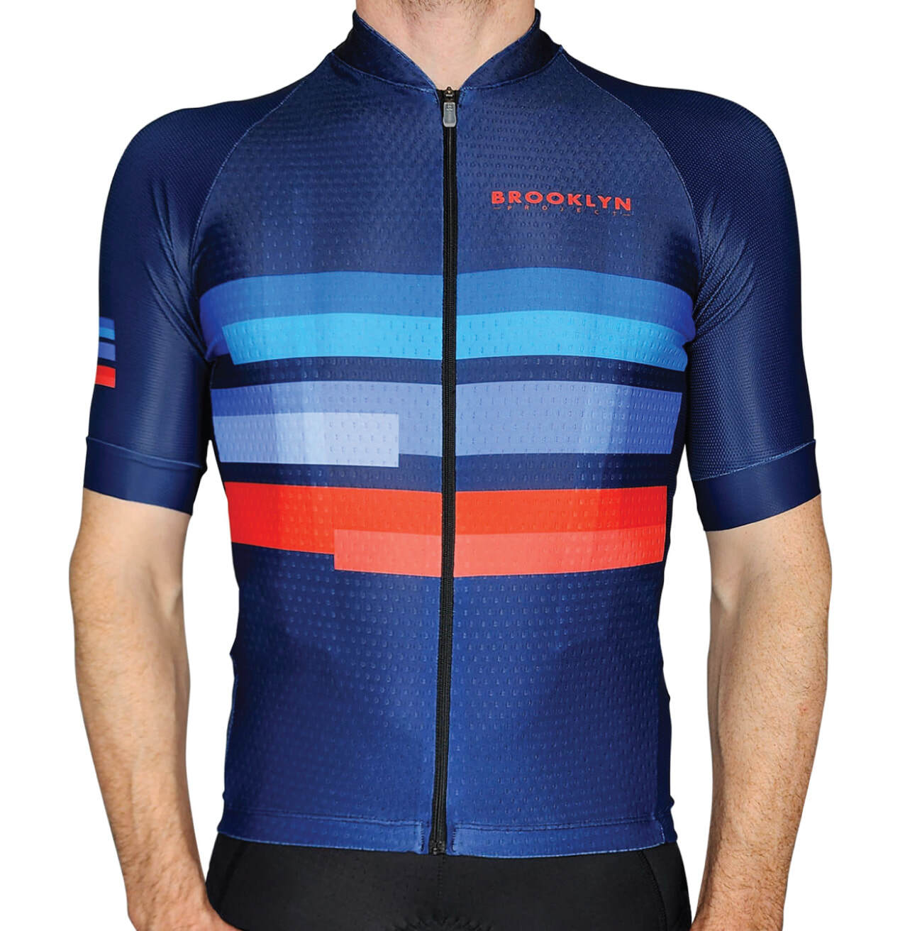 Men's Pro Cycling Jersey - Blocks Navy Blue | Lightweight Performance