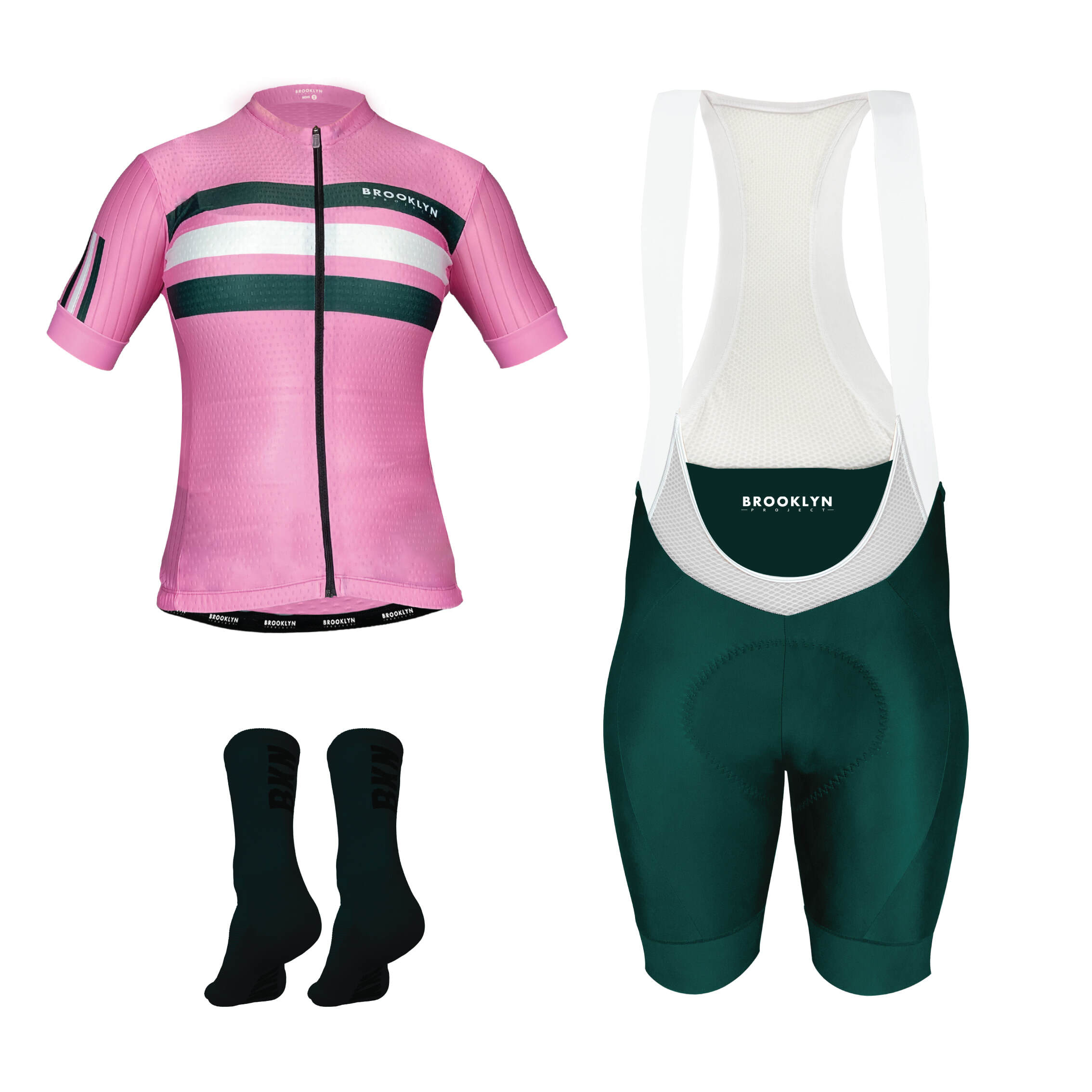 Pro Maximus Men's Cycling Bundle: Pink Jersey, Bib Shorts & Socks