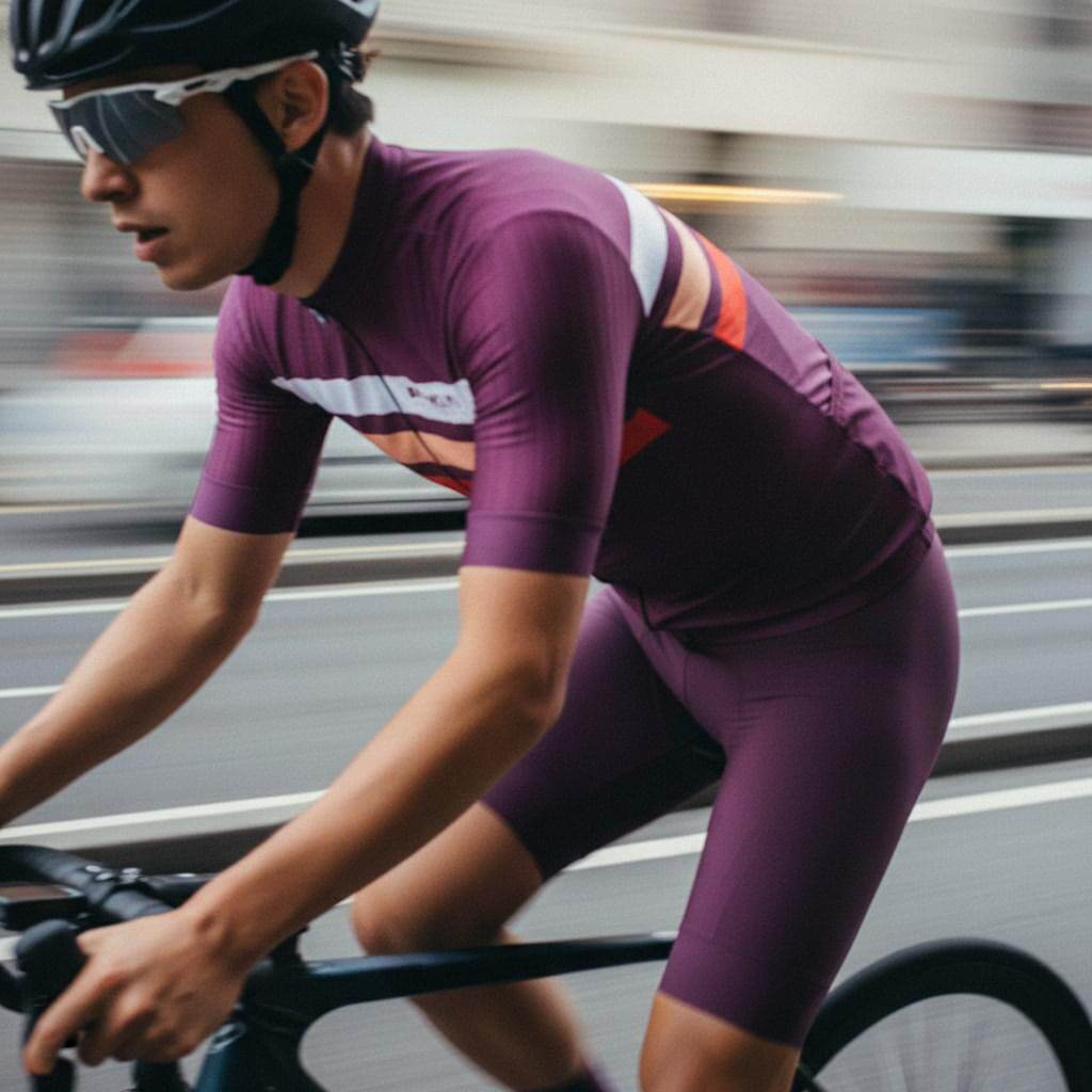 Men's Pro Cycling Jersey - Maximus Burgundy | Lightweight Performance