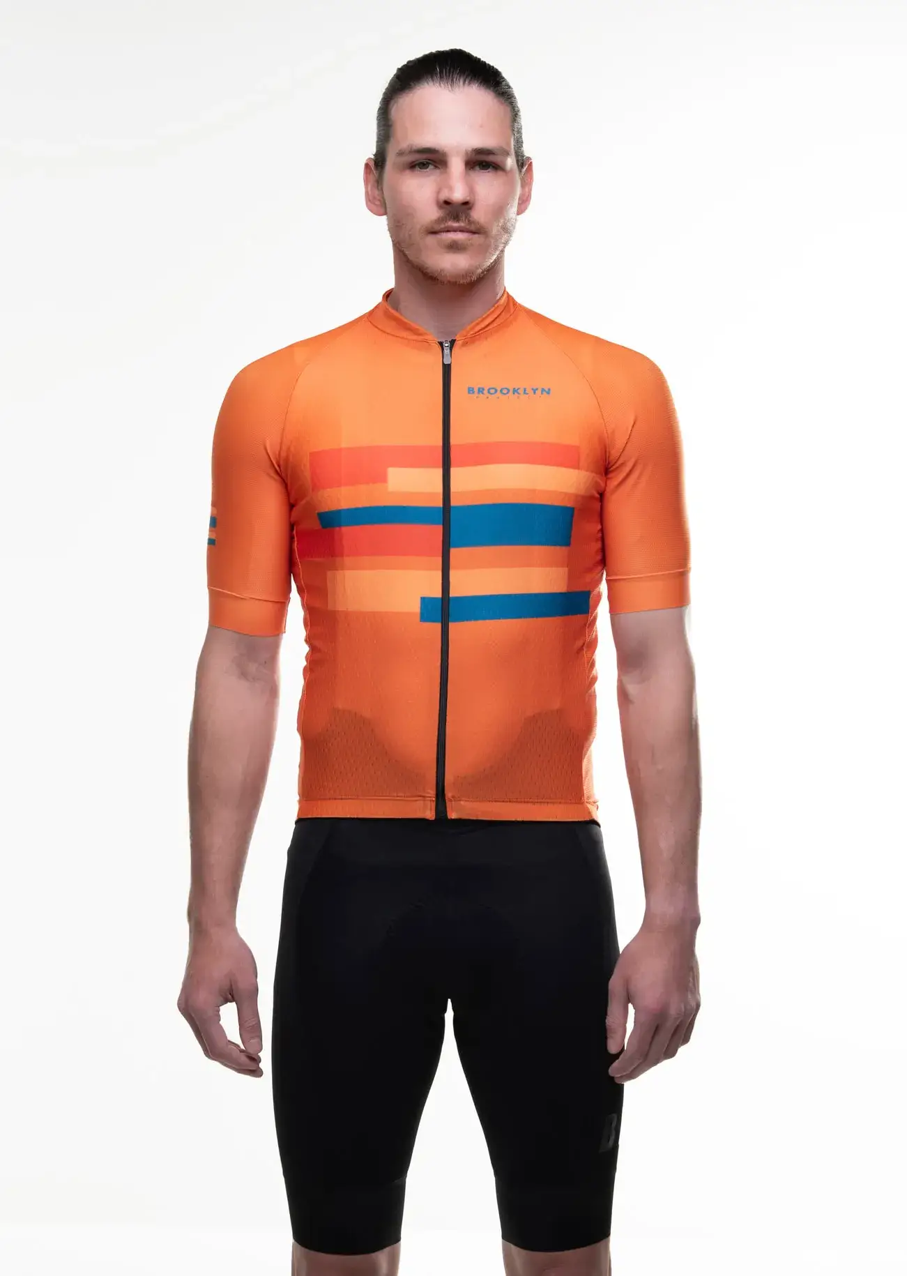 Men's Pro Cycling Jersey - Blocks Arancia Orange | Lightweight Performance