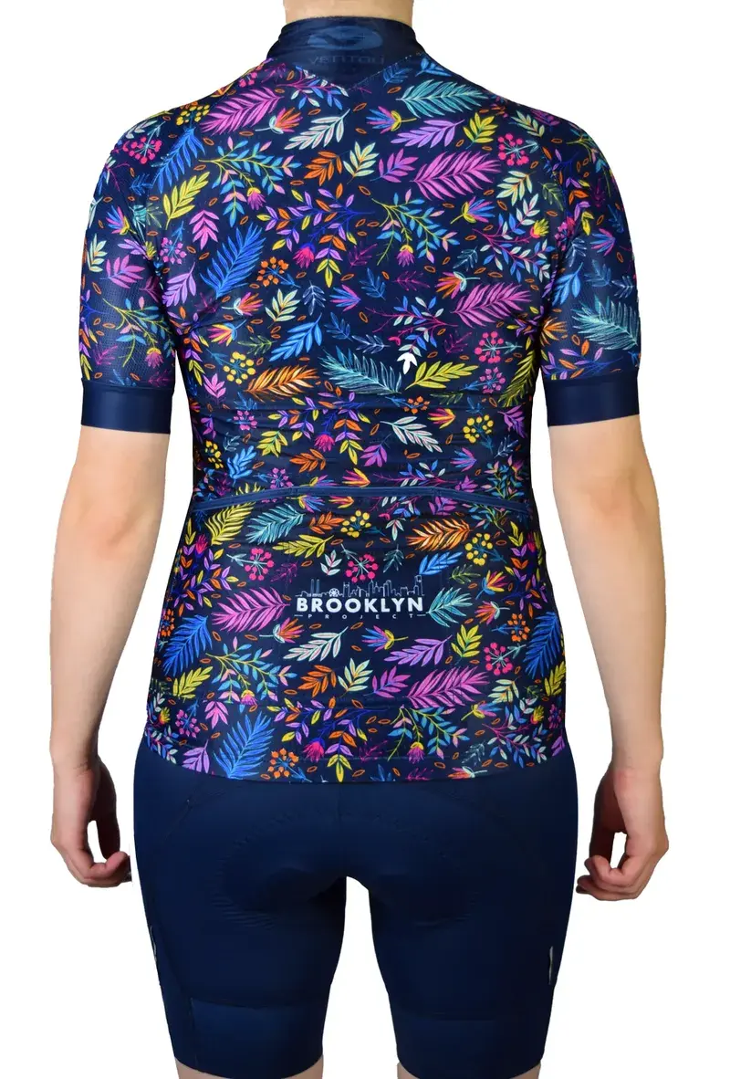 Women's Pro Cycling Jersey - Navy Floral | Lightweight Performance