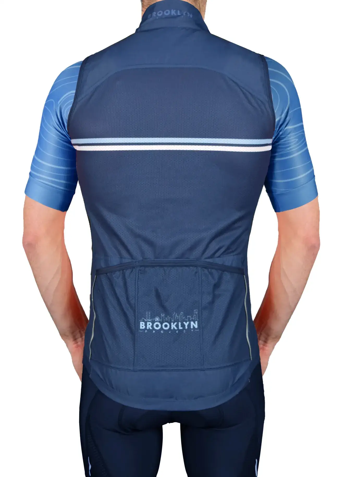 Men's Pro Water-Resistant Cycling Vest Gilet - Navy, Windproof