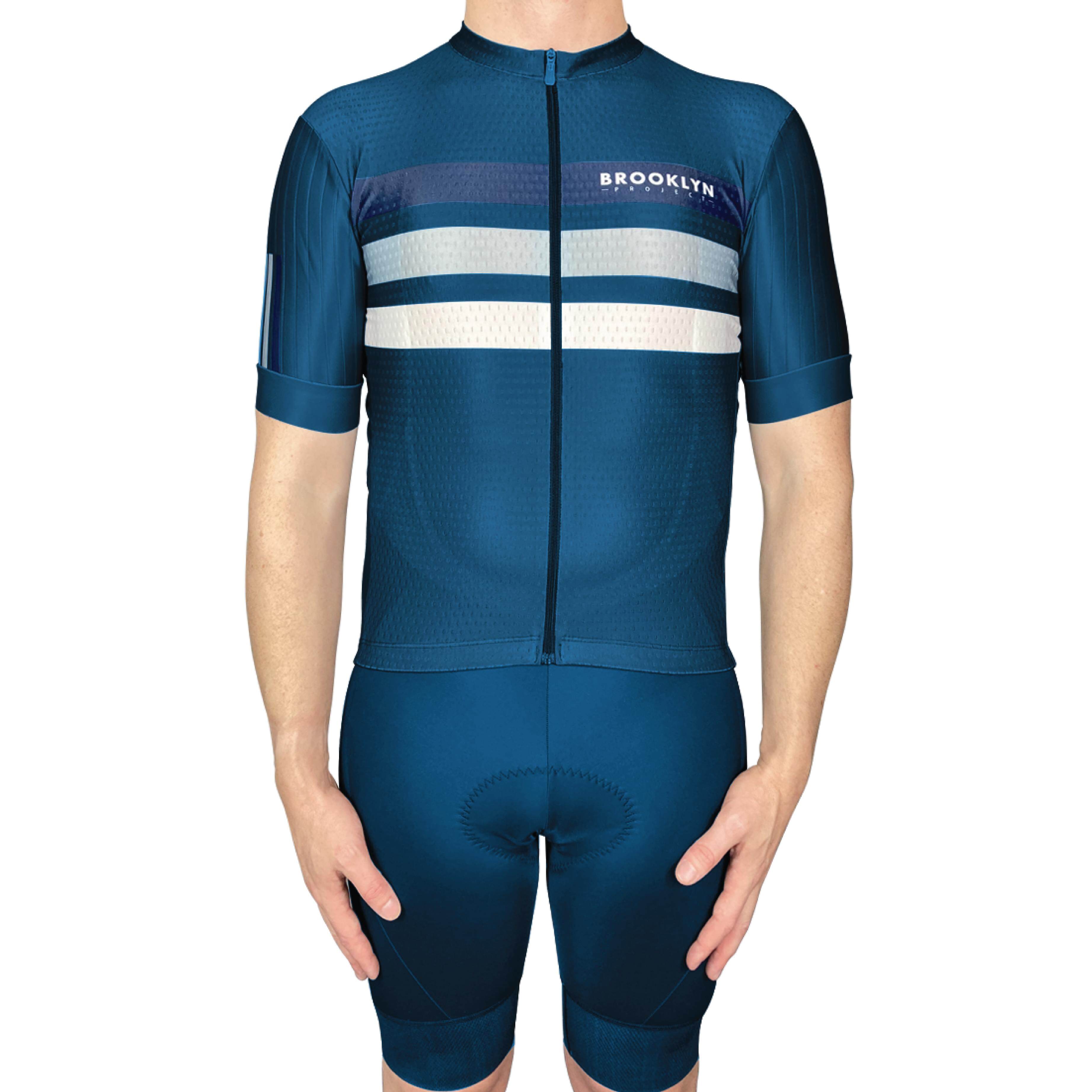 Pro Maximus Men's Cycling Bundle: Blue Jersey, Bib Shorts & Socks