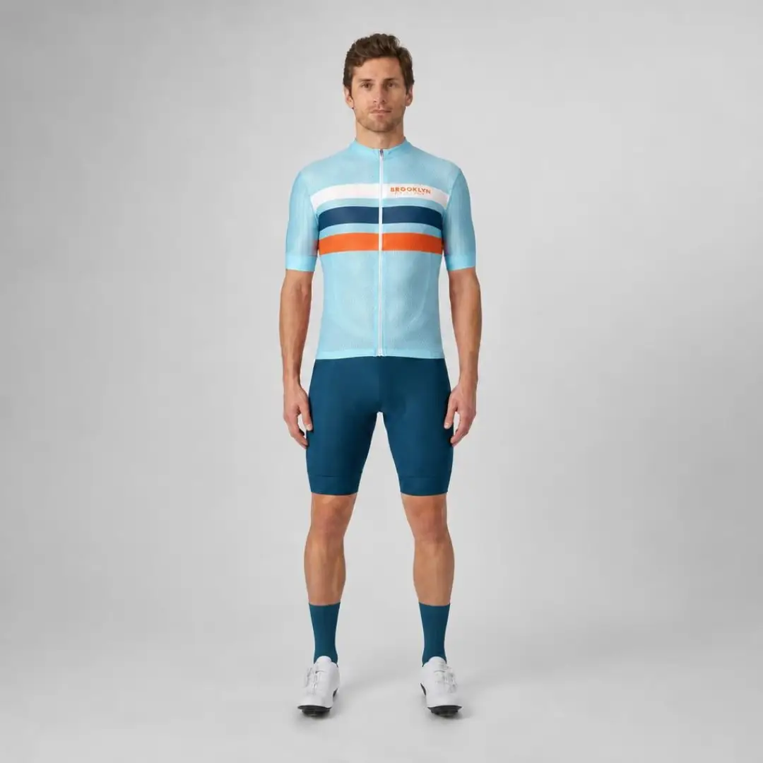 Pro Maximus Men's Cycling Bundle: Teal Jersey, Bib Shorts & Socks