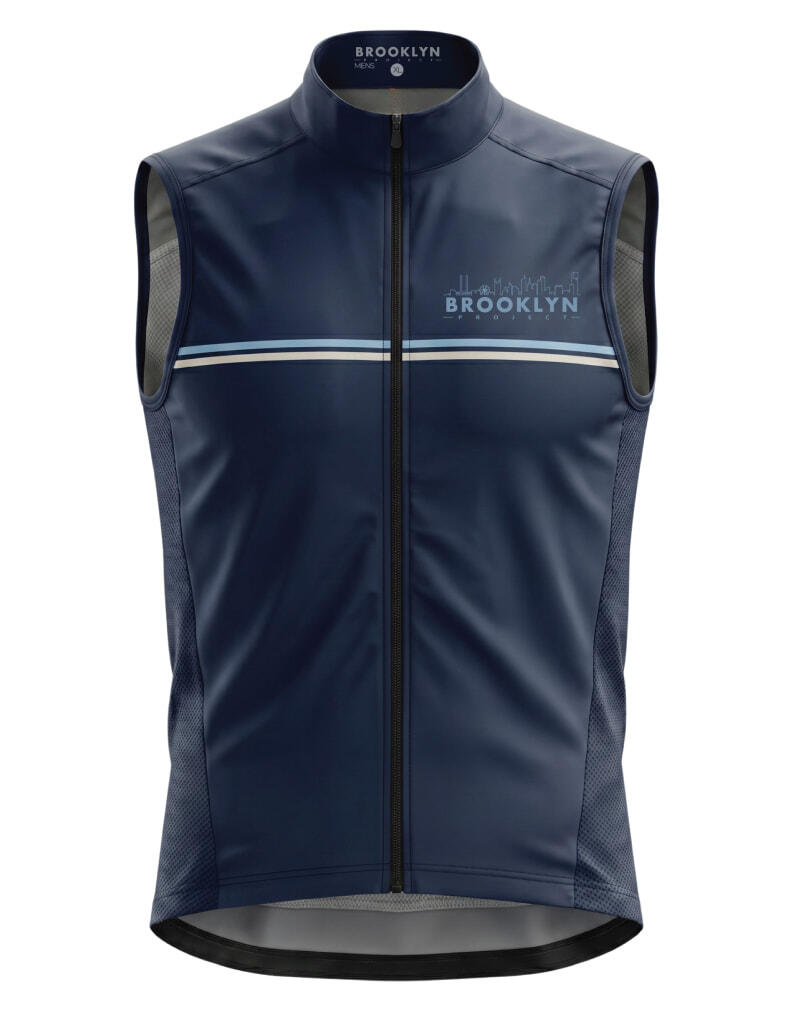 Mens Pro Water-Resistant Cycling Vest Gilet - Navy Windproof