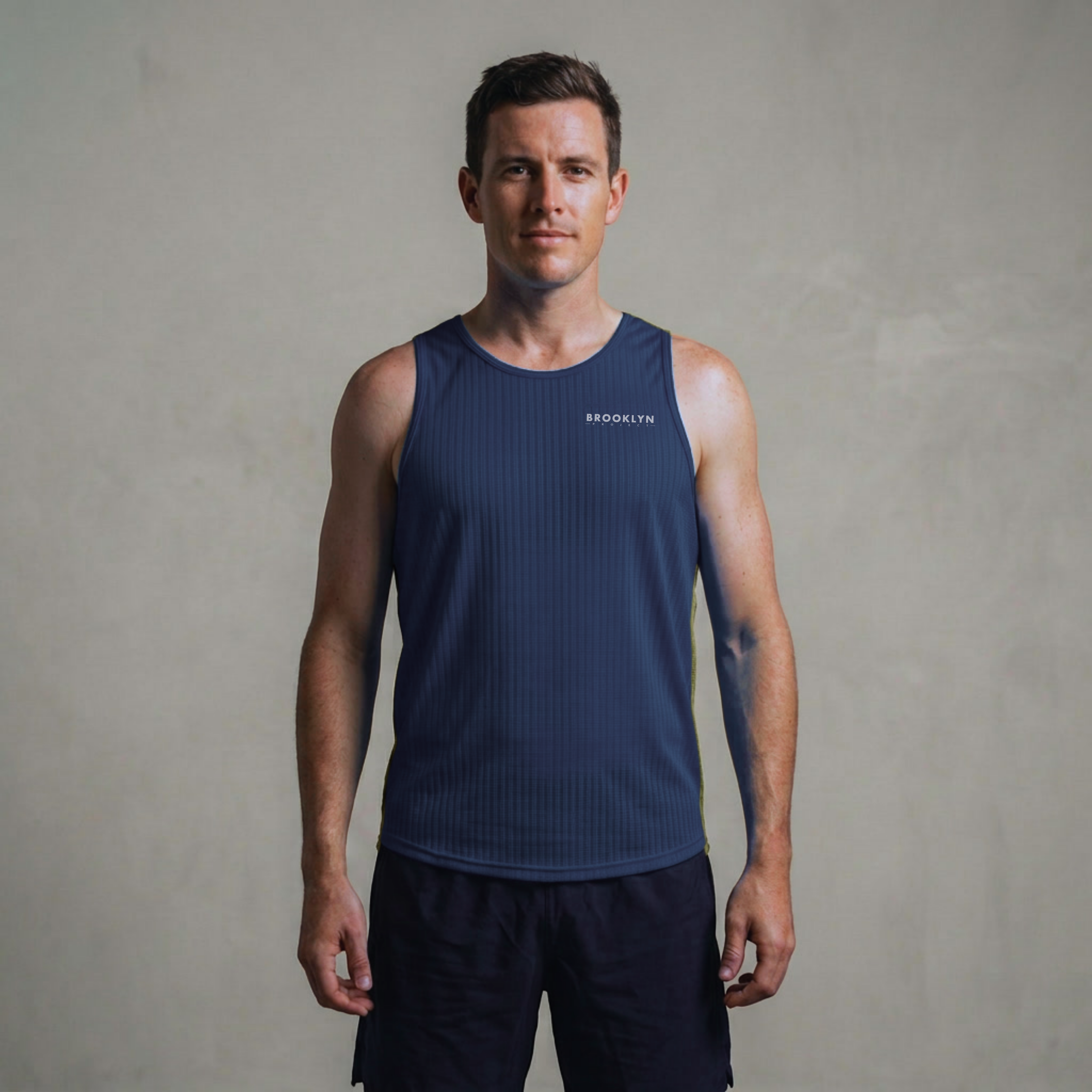 Men's Elite Lightweight Run Singlet - Breathable Technical Singlet, Navy