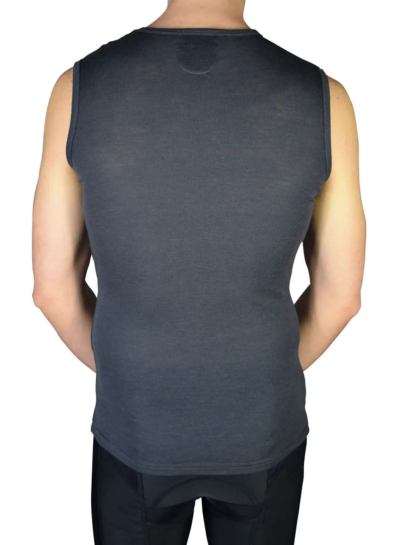 Merino Wool Cycling Undershirt Sleeveless Grey