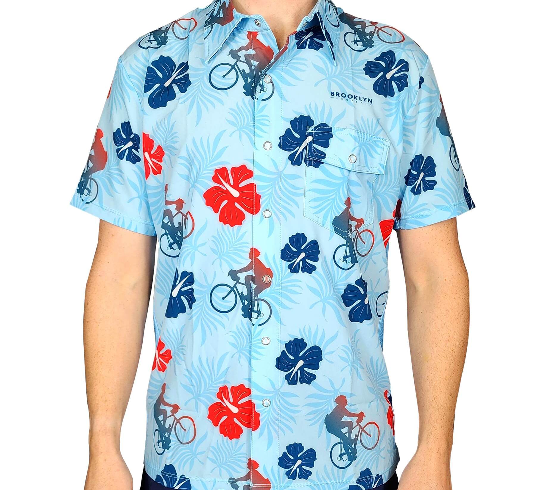 Men's Tropical Print Resort Shirt - Short Sleeve Hawaiian Button-Down 