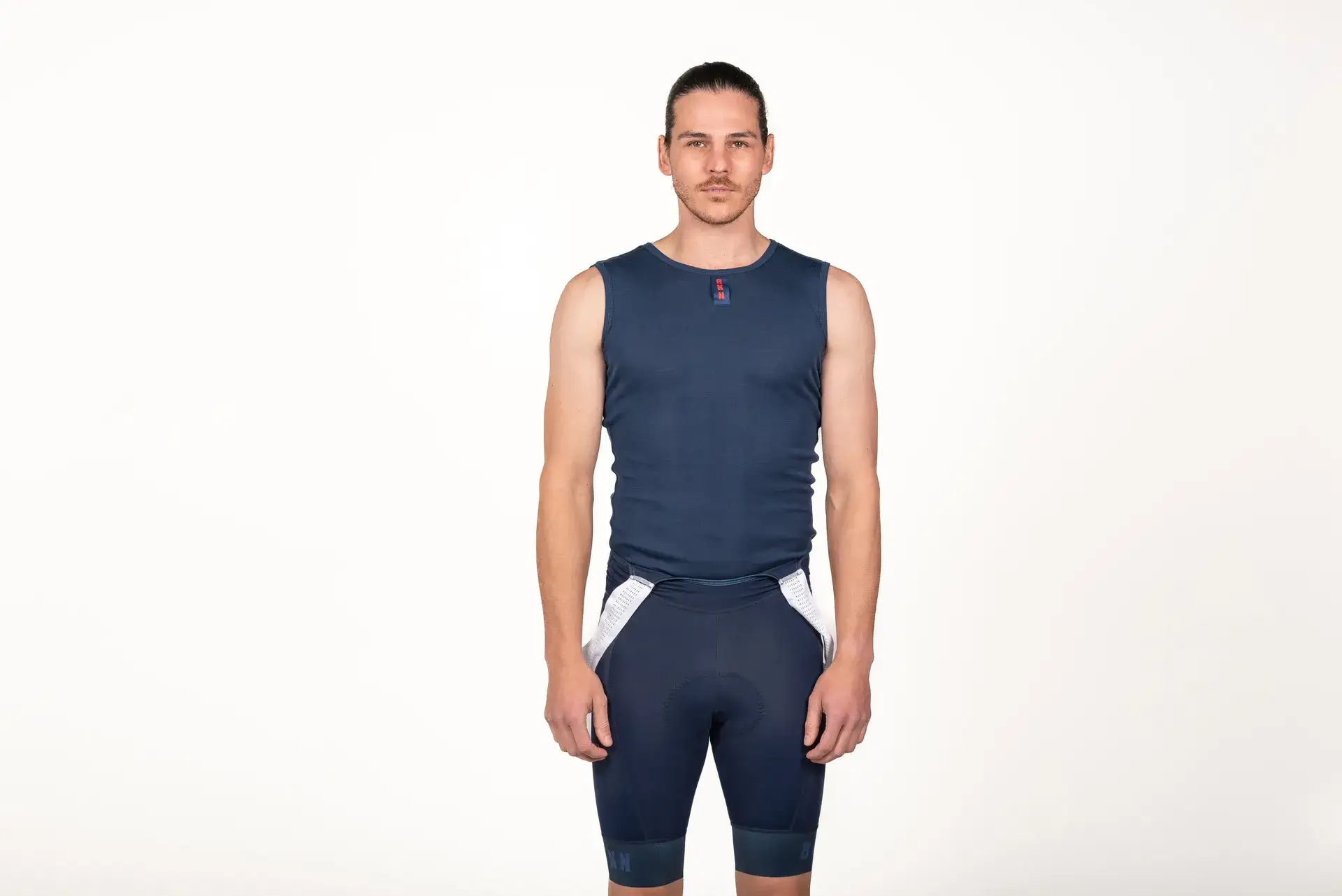 Merino Wool Tencel Cycling Undershirt Sleeveless Navy