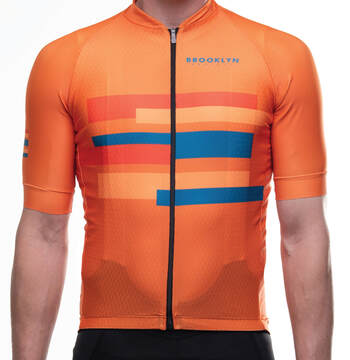Men's Pro Cycling Jersey - Blocks Arancia Orange | Lightweight Performance