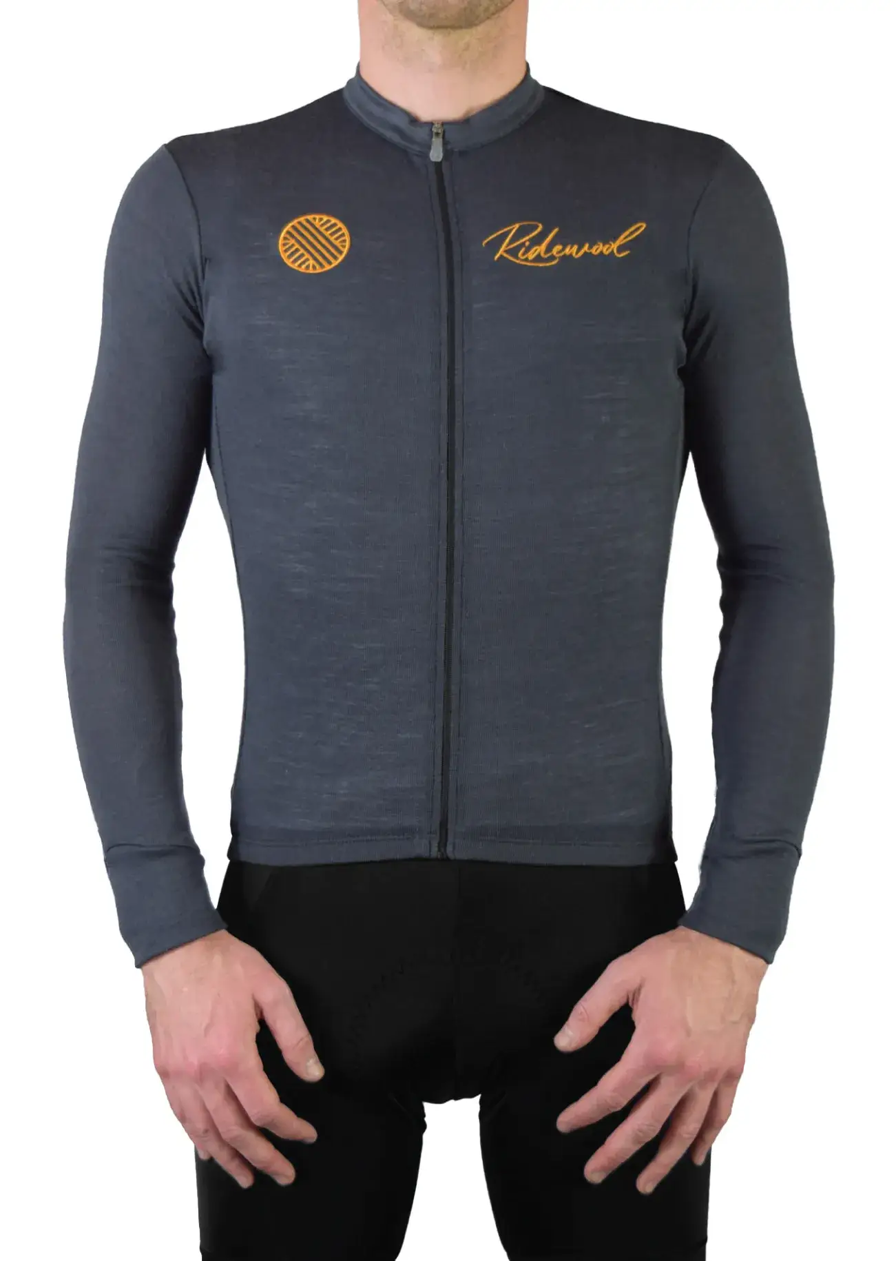 Merino Wool Cycling Jersey Long Sleeve Ridewool Grey