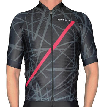 Men's Pro Cycling Jersey - Graphiti - Black | Lightweight Performance