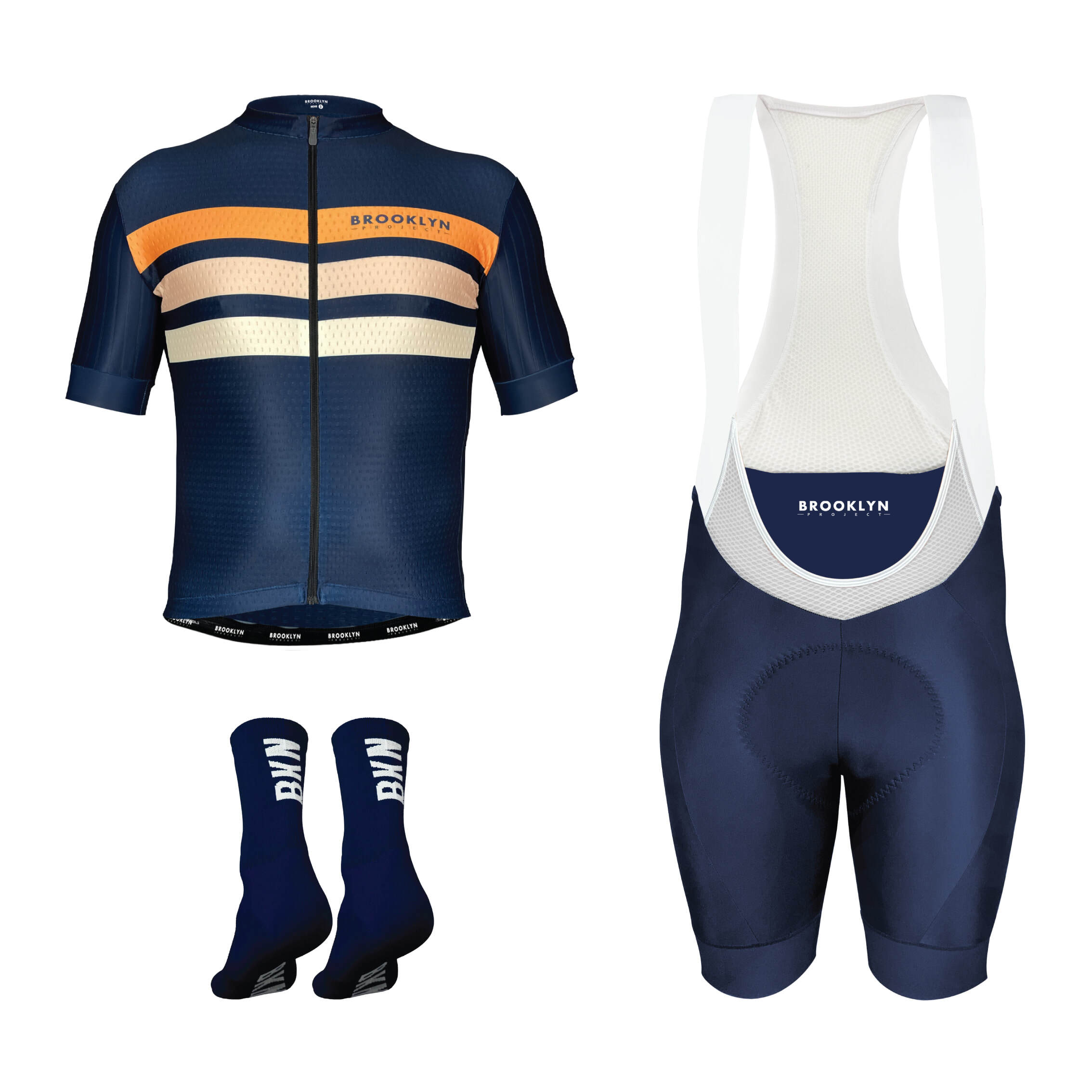 Pro Maximus Men's Cycling Bundle: Navy Jersey, Bib Shorts & Socks