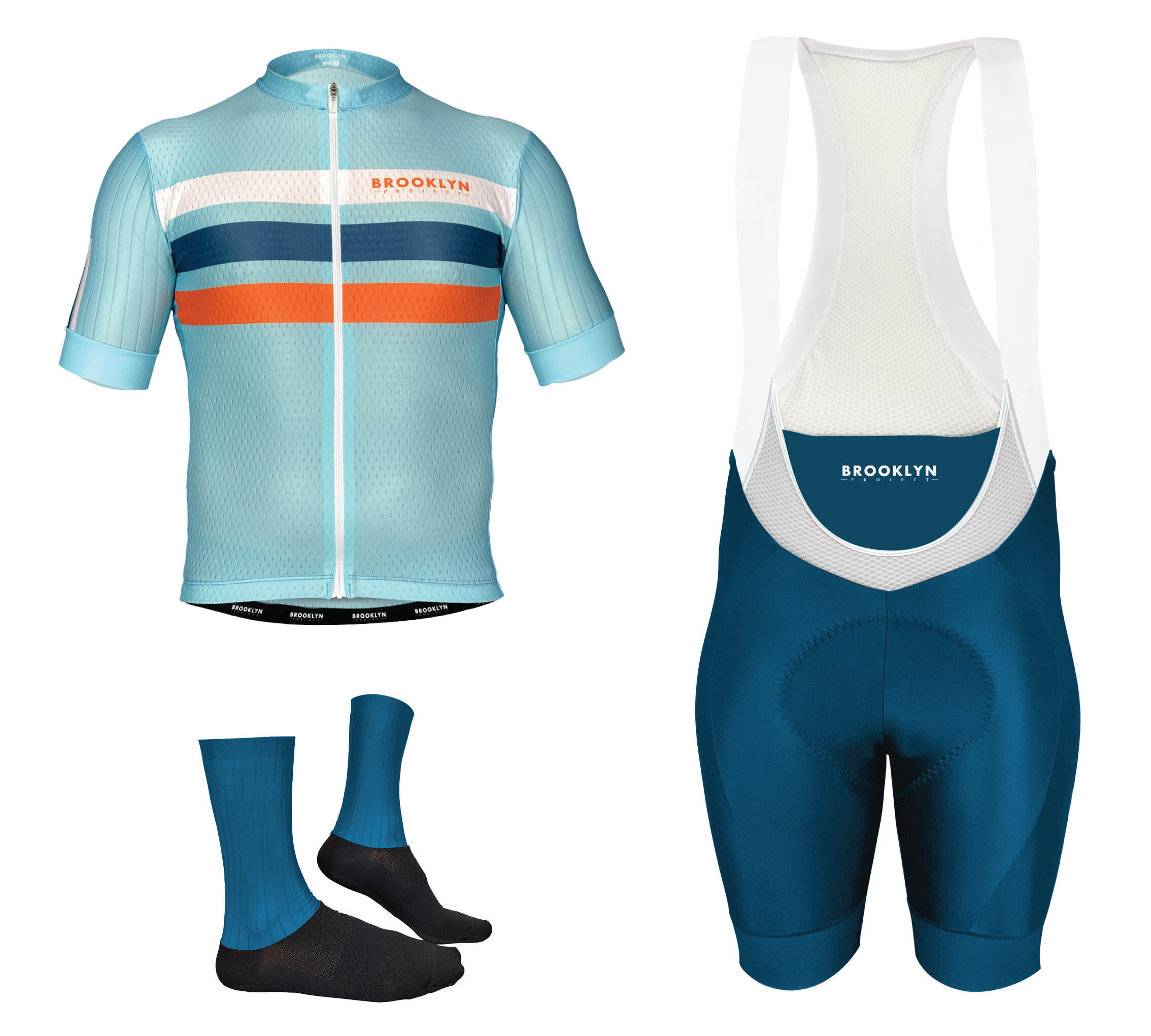 Pro Maximus Men's Cycling Bundle: Teal Jersey, Bib Shorts & Socks
