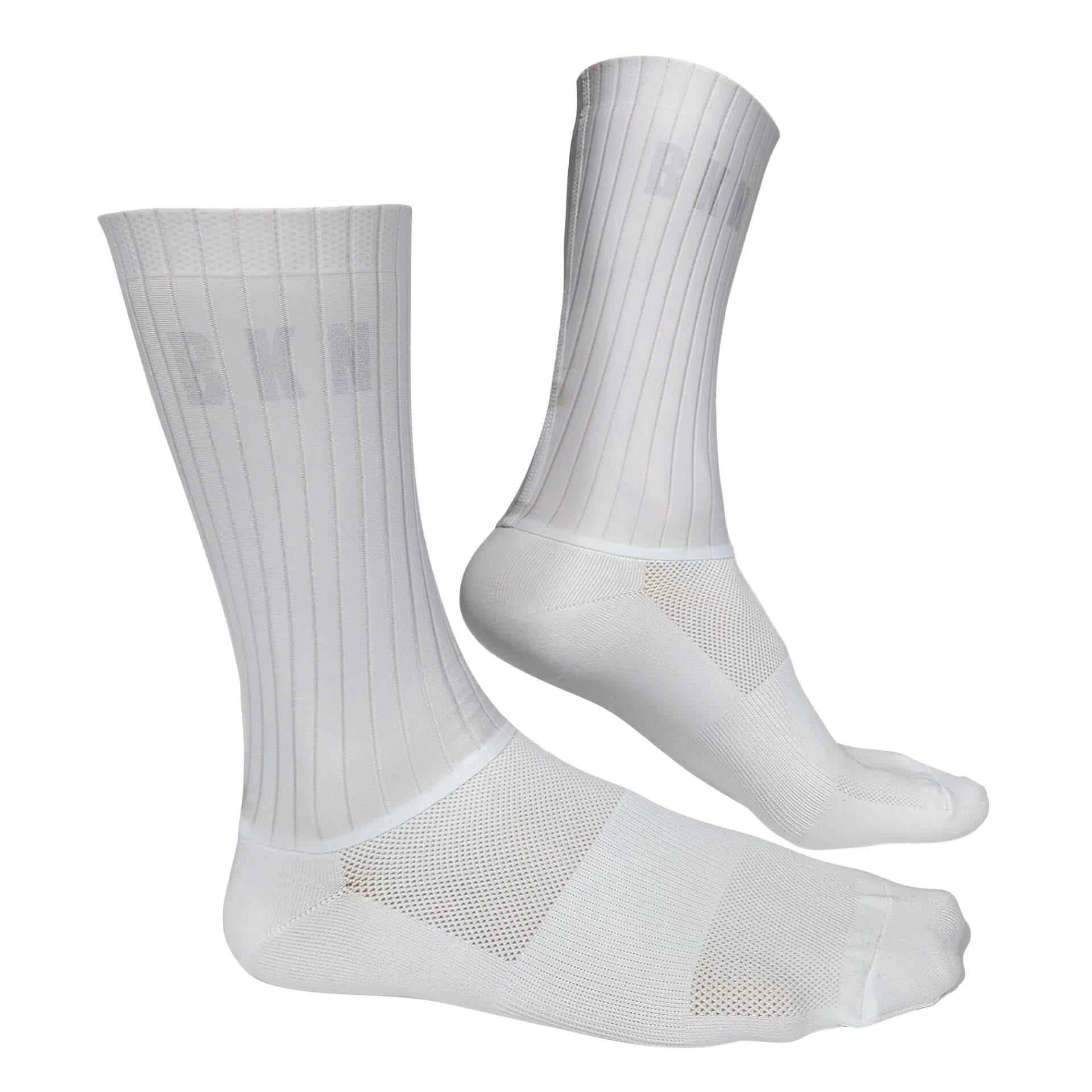 Aero Cycling Socks White on bike