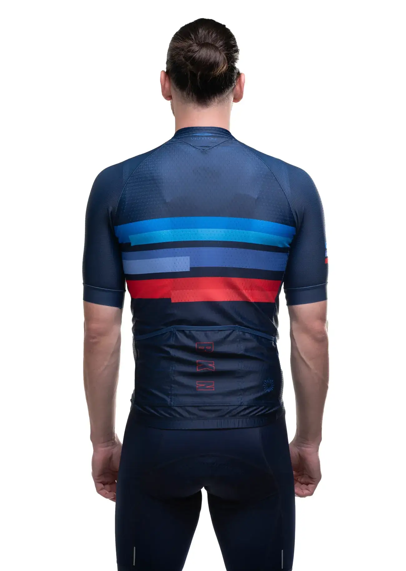 Men's Pro Cycling Jersey - Blocks Navy Blue | Lightweight Performance