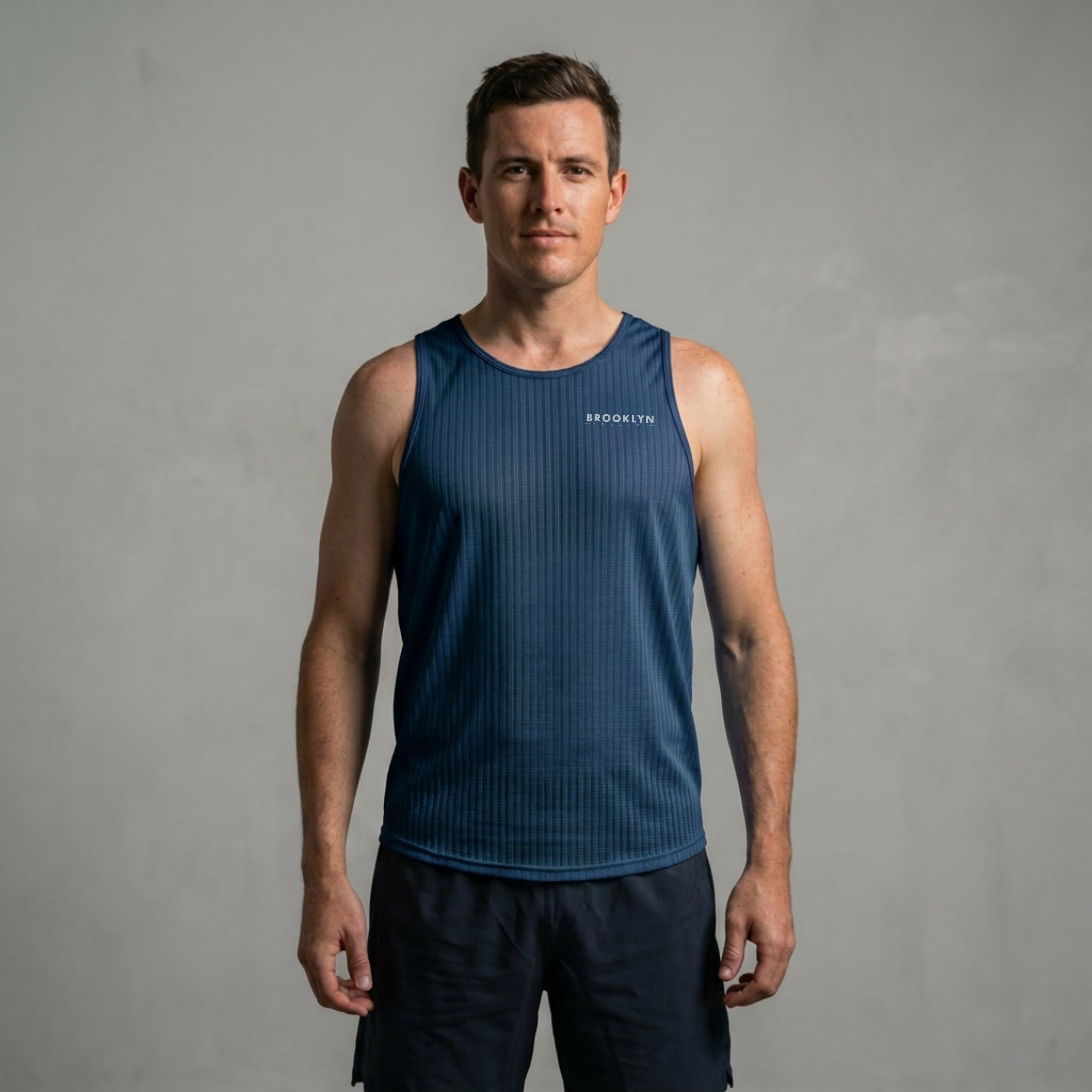 Men's Elite Lightweight Run Singlet - Breathable Technical Singlet, Petrol Blue