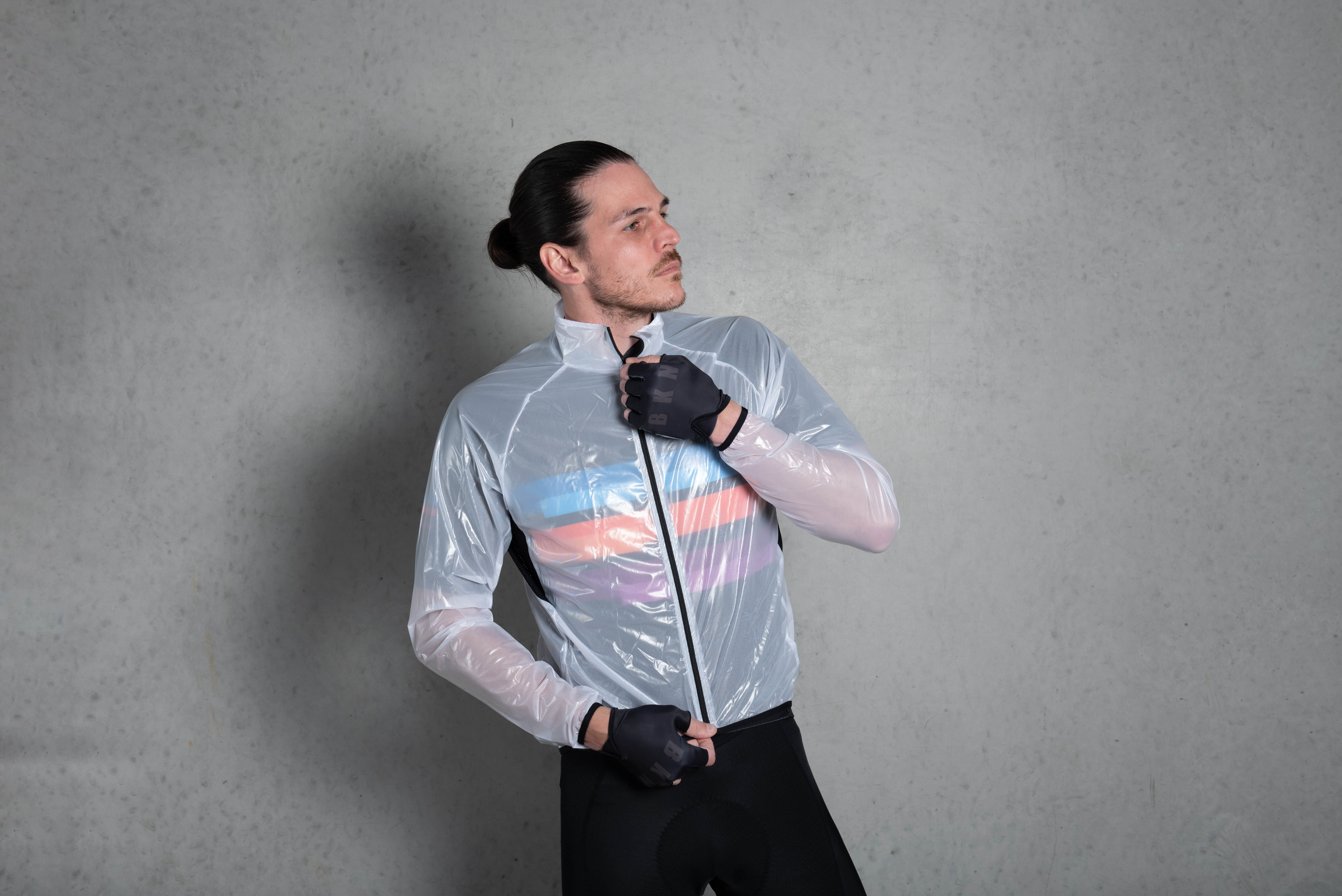 Men's Pro Clear Waterproof Fabric Cycling Jacket - Lightweight & Breathable