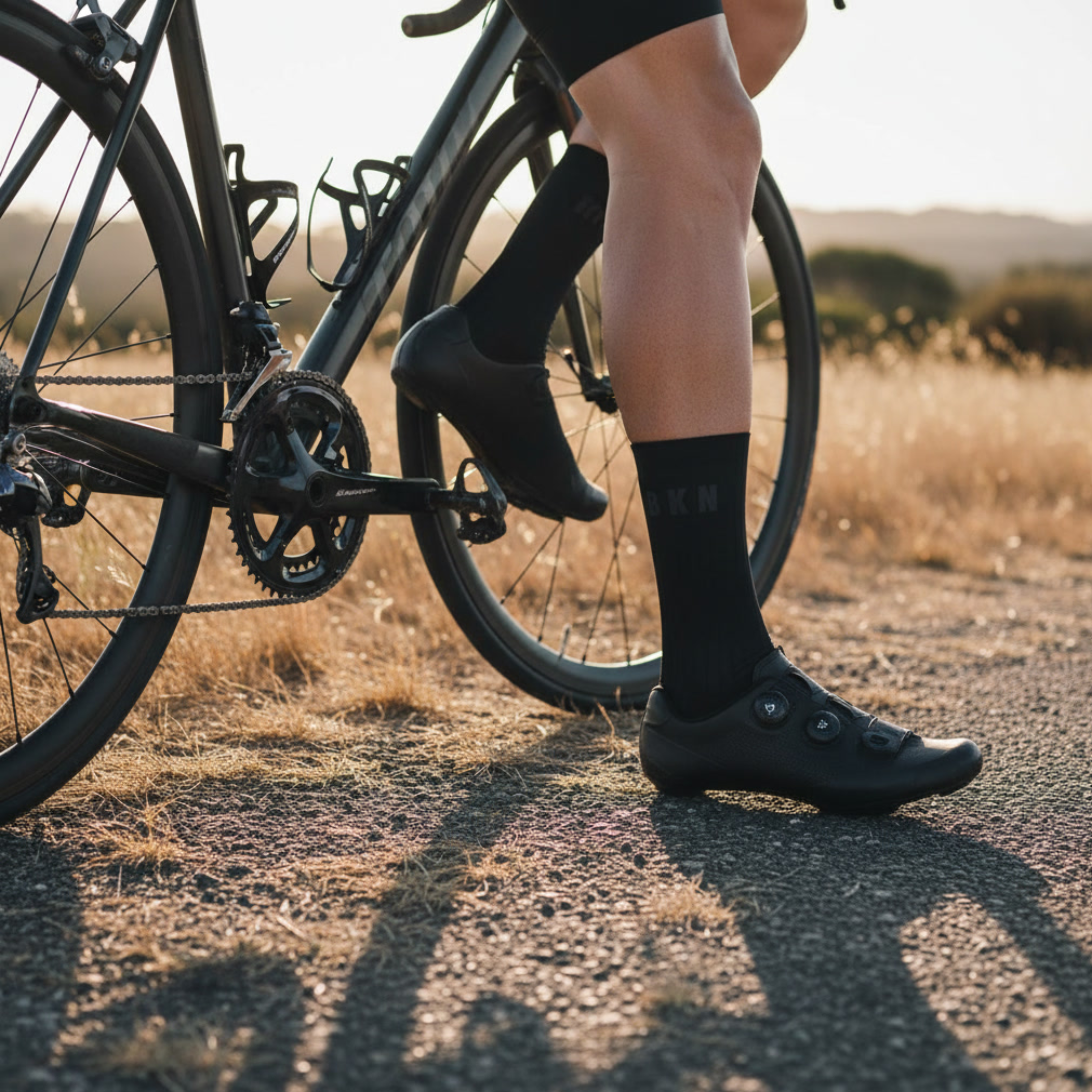 Pro Aero Cycling Socks - Black, High Cuff 16cm