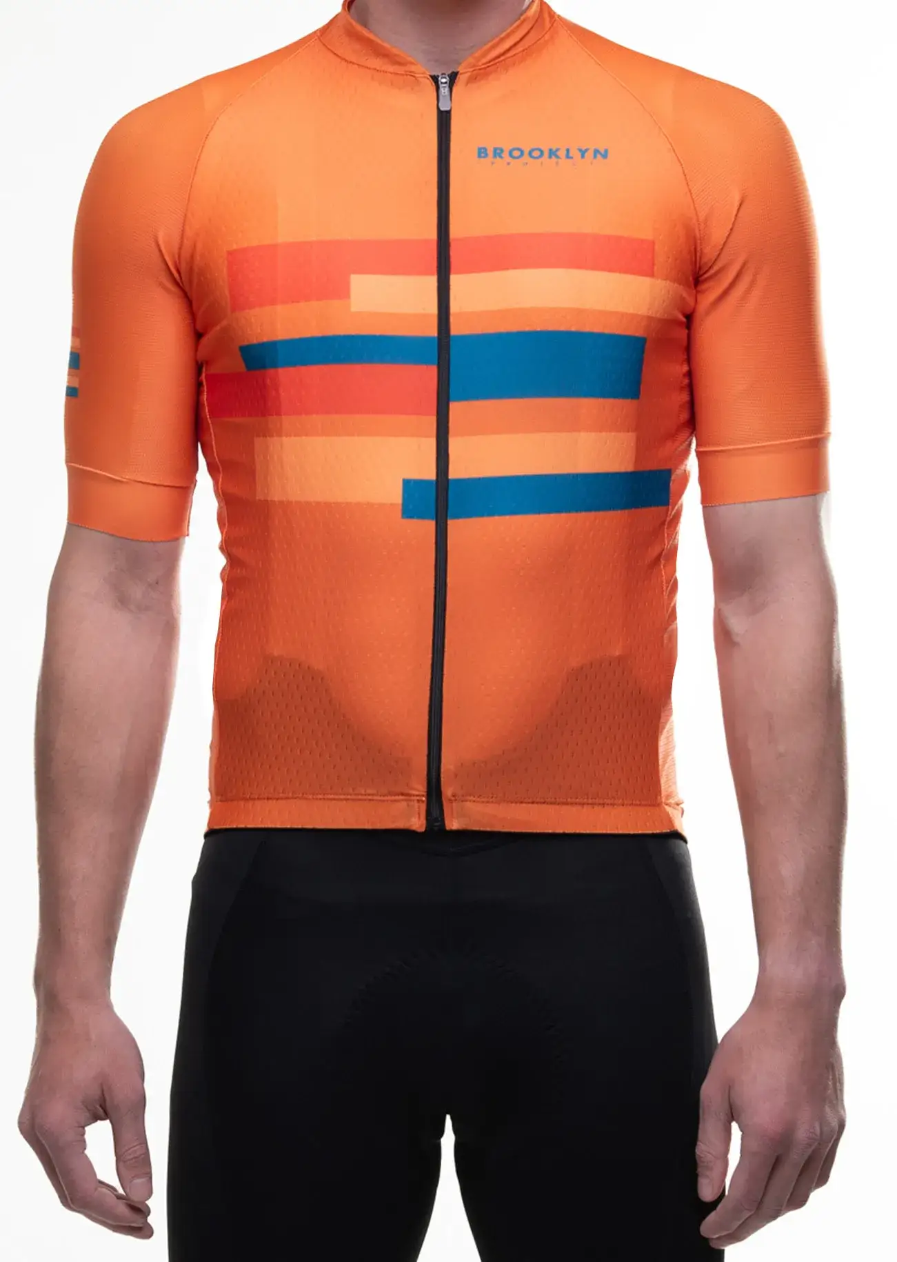 Men's Pro Cycling Jersey - Blocks Arancia Orange | Lightweight Performance