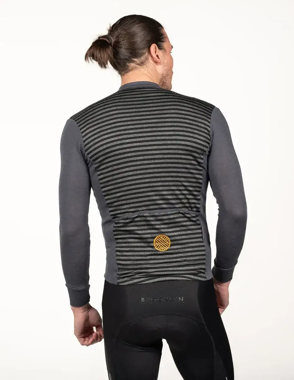 Merino Wool Cycling Jersey Long Sleeve Ridewool Grey