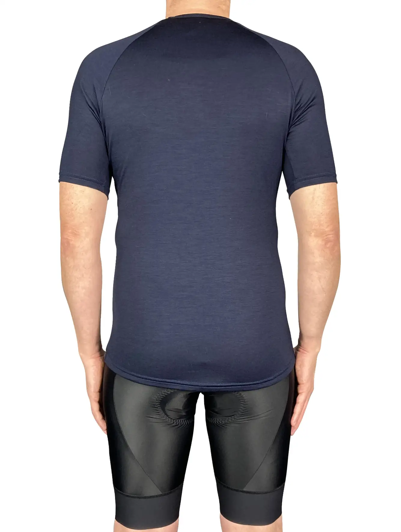 Merino Wool Tencel Cycling Undershirt Sleeved Navy