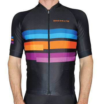Men's Pro Cycling Jersey - Blocks Black Ice | Lightweight Performance