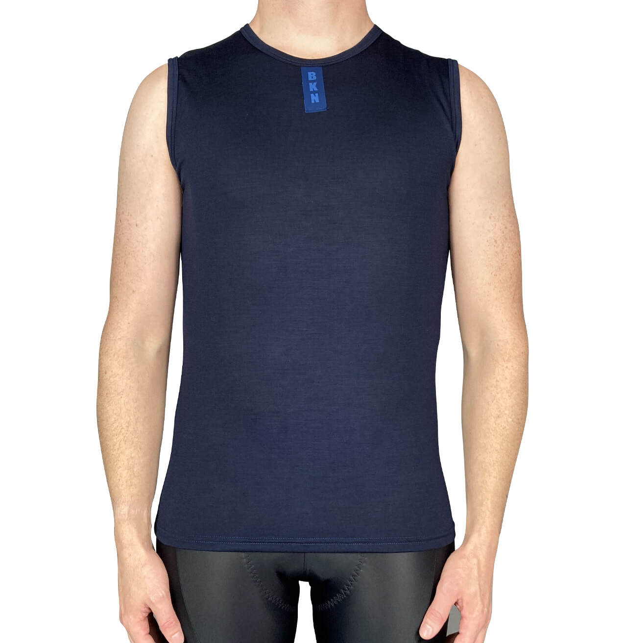 Merino Wool Tencel Cycling Undershirt Sleeveless Navy