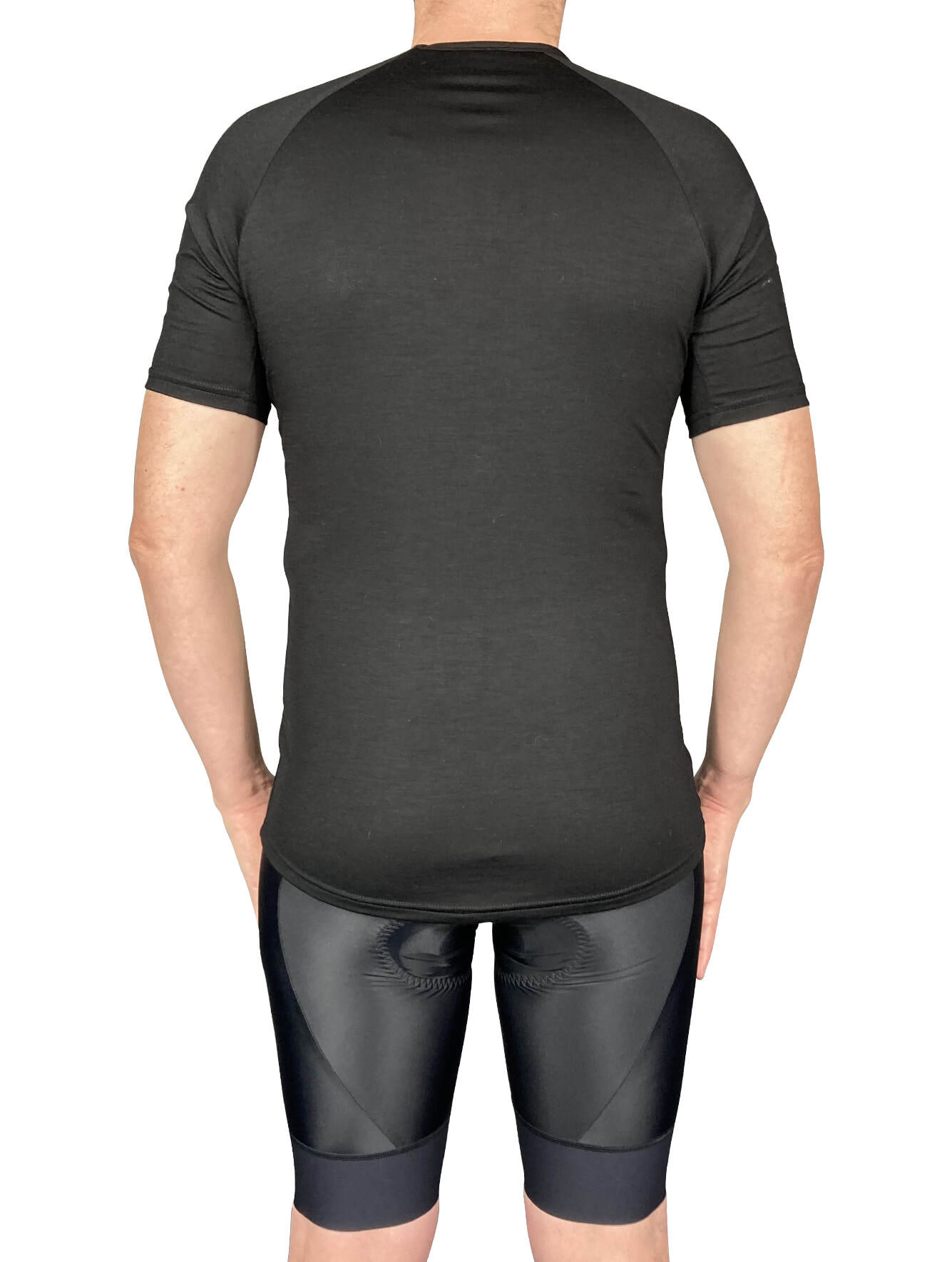 Merino Wool Tencel Cycling Undershirt Sleeved Black