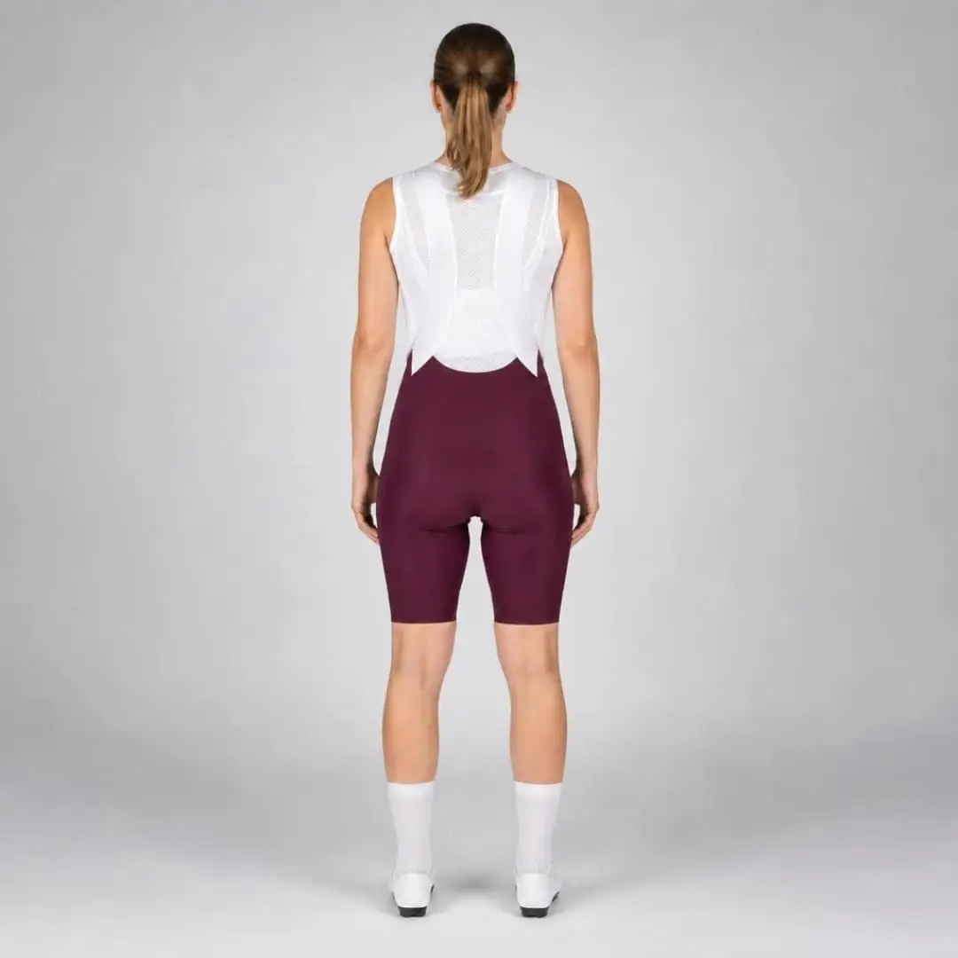 Pro Maximus Women's Cycling Bibs – Burgundy Long Distance Bib Shorts