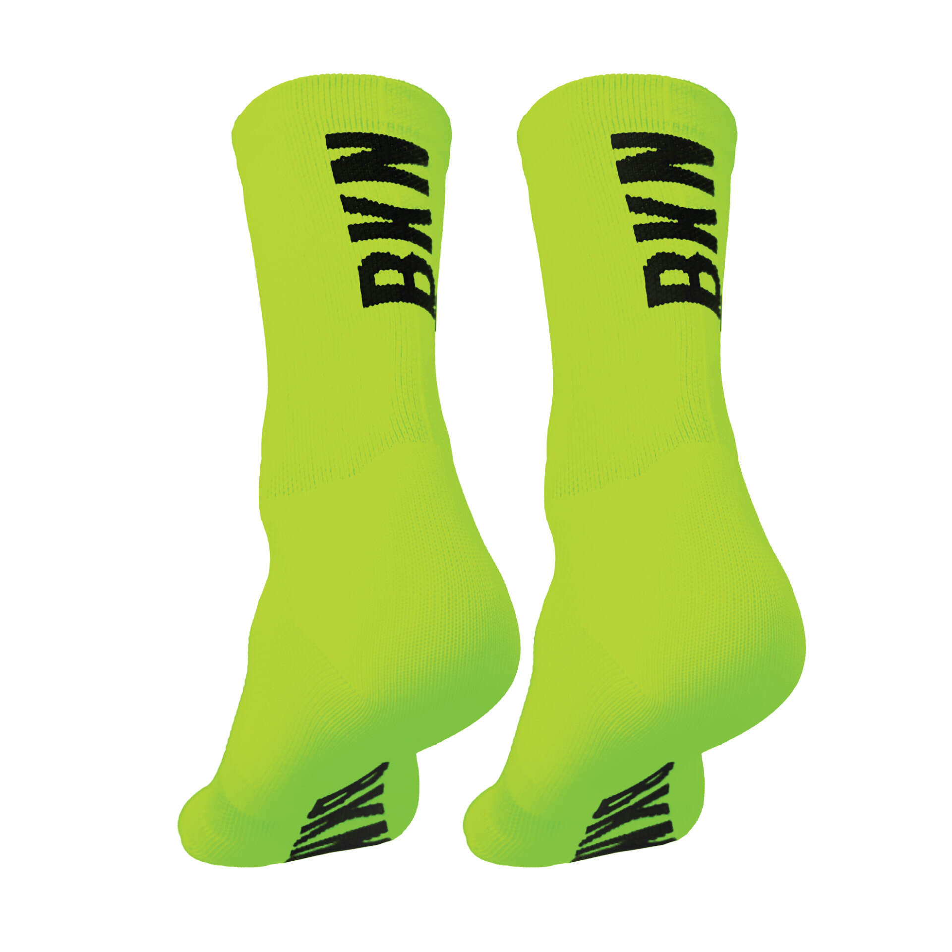 Pro Cycling Socks – Fluro Green, Woven, 14cm cuff, Moisture-Wicking Fabric