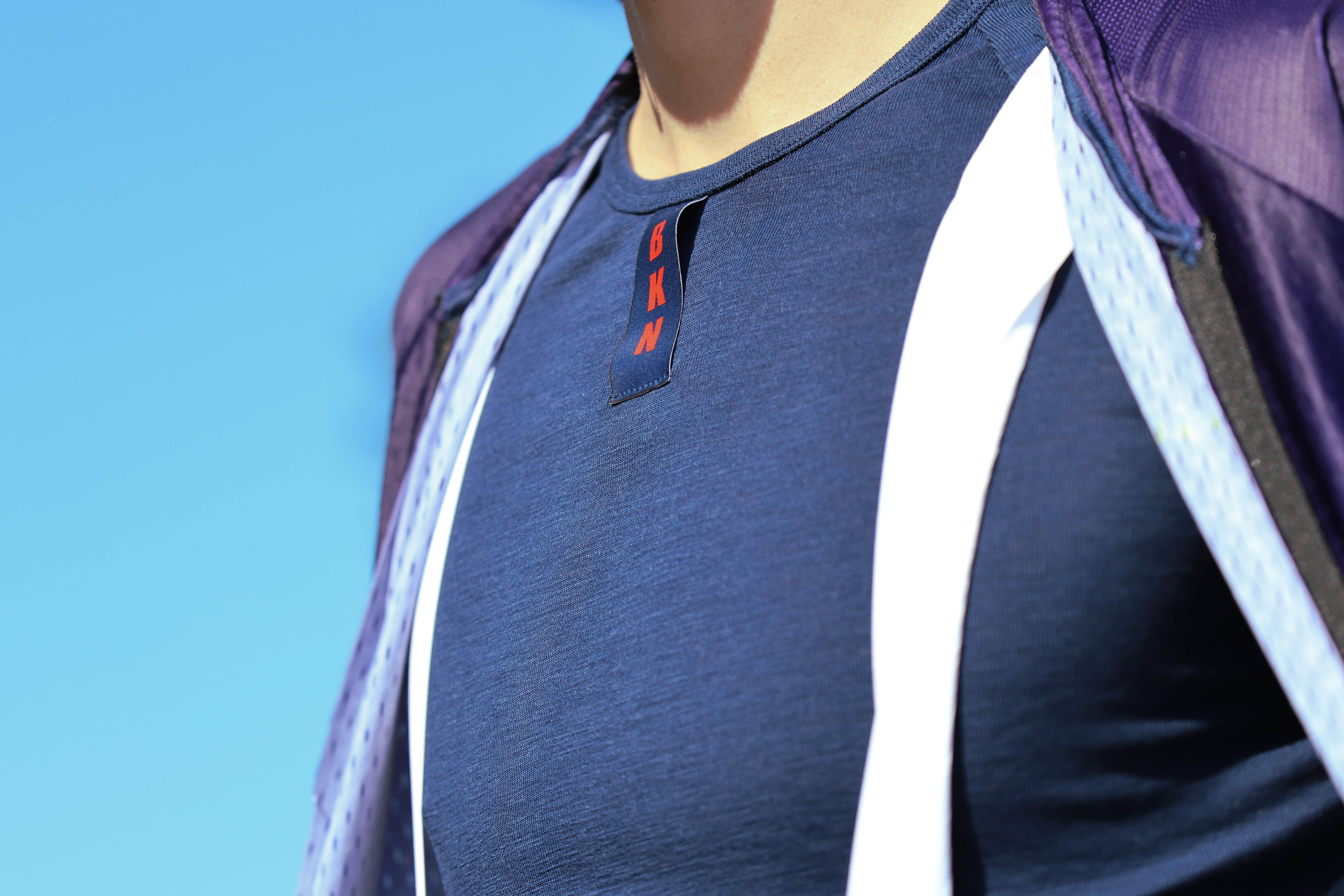 Merino Wool Tencel Cycling Undershirt Sleeved Navy