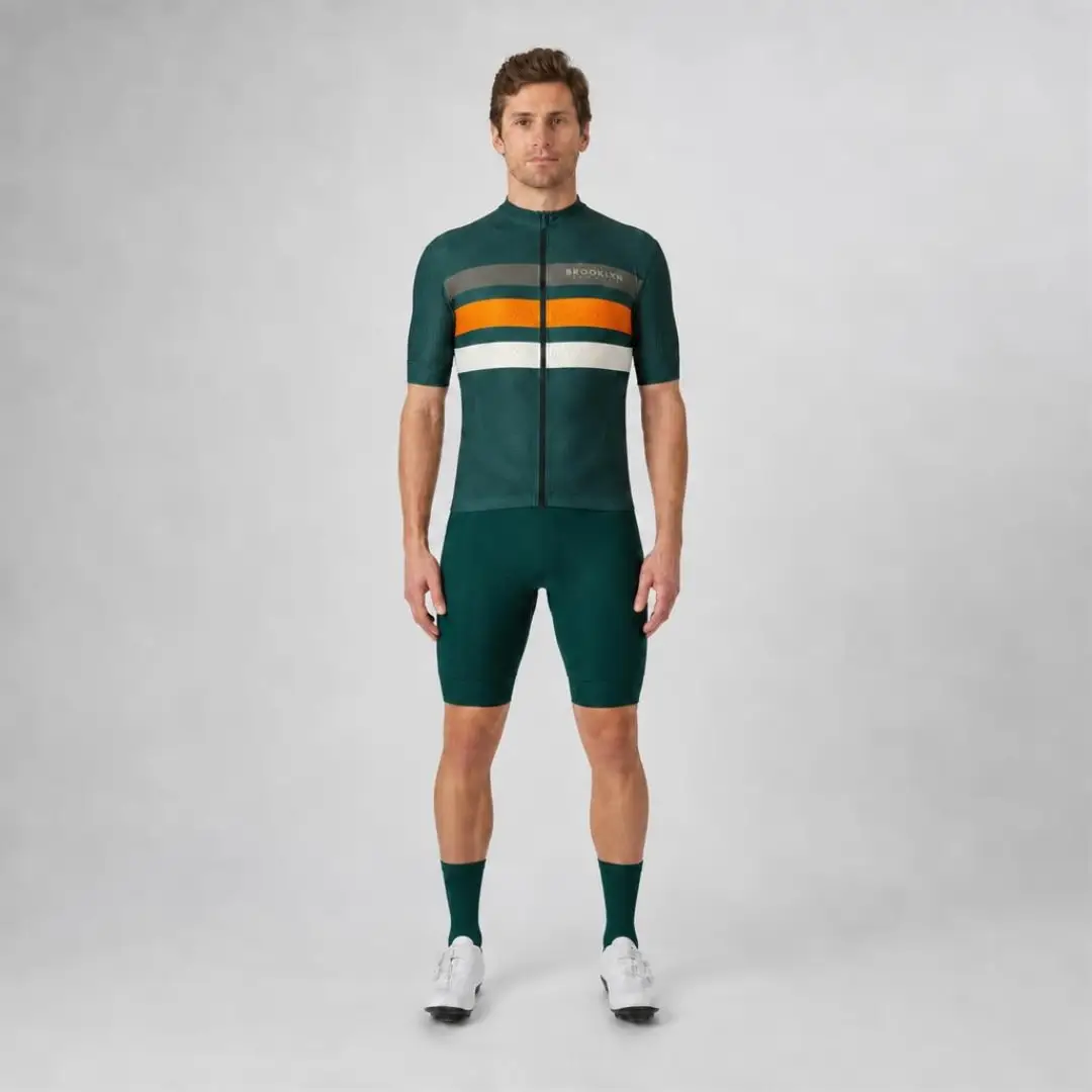 Pro Maximus Men's Cycling Bundle: Green Jersey, Bib Shorts & Socks