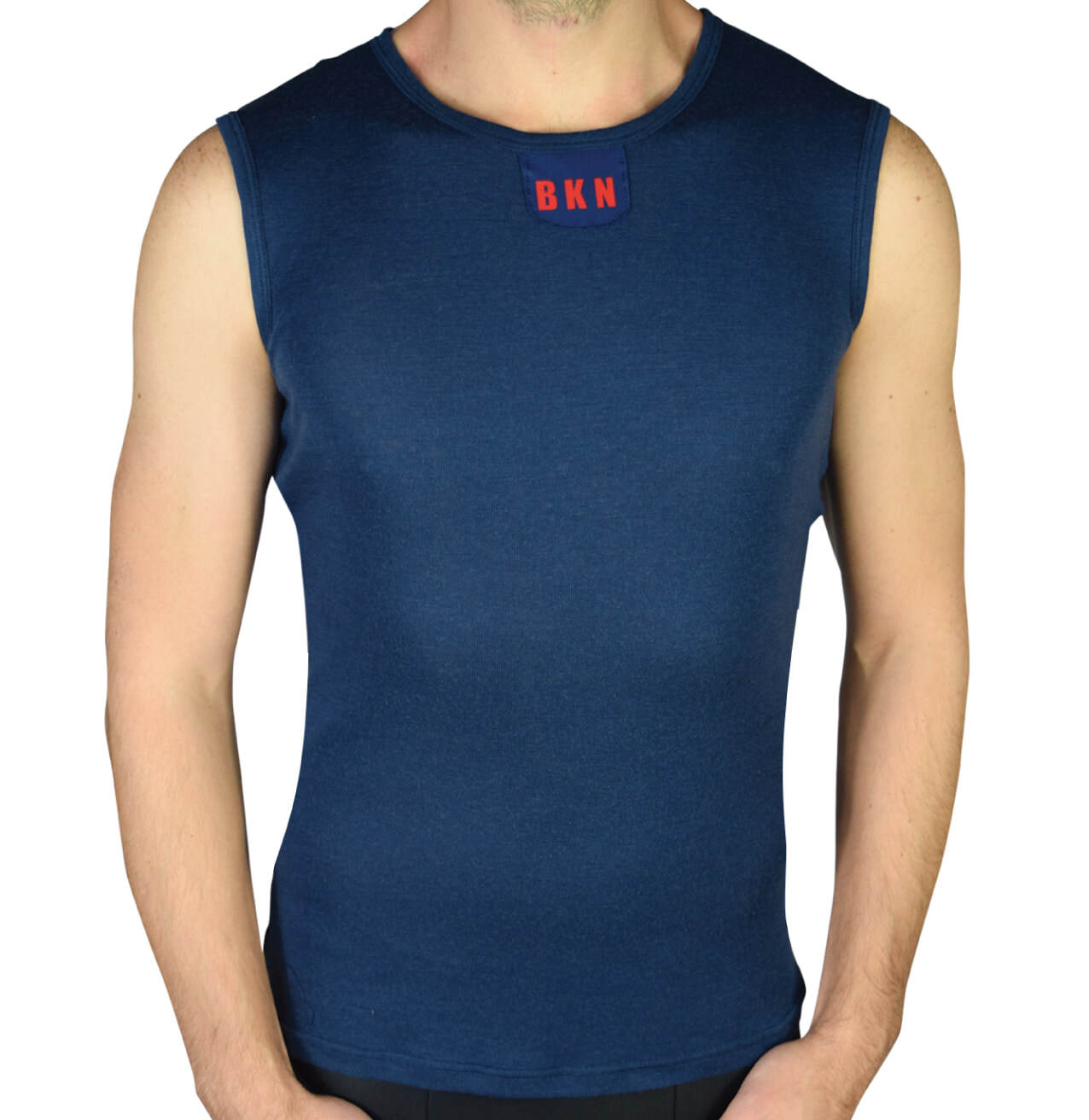 Merino Wool Cycling Undershirt Sleeveless Navy