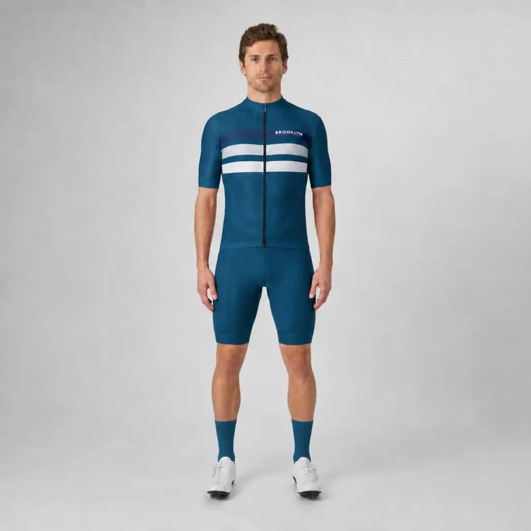 Pro Maximus Men's Cycling Bundle: Blue Jersey, Bib Shorts & Socks