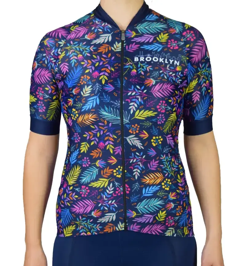 Women's Pro Cycling Jersey - Navy Floral | Lightweight Performance
