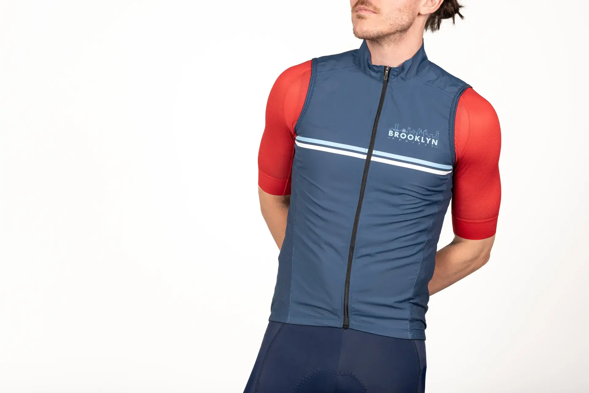 Men's Pro Water-Resistant Cycling Vest Gilet - Navy, Windproof