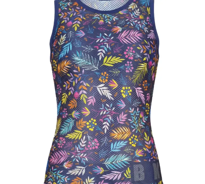 Women's Pro Mesh Undershirt – Breathable Navy Floral Base Layer