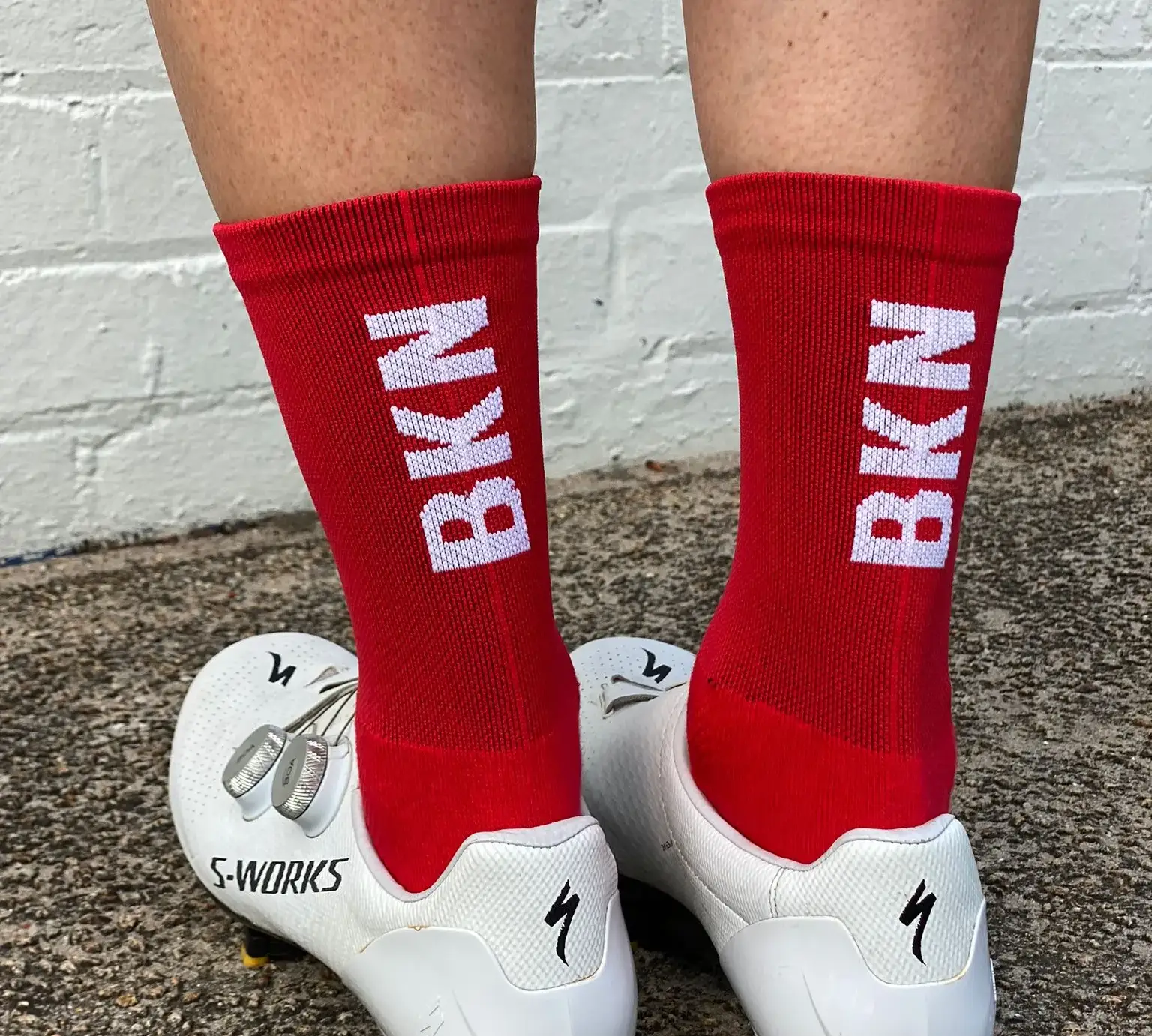 Pro Cycling Socks – Red, Woven, 14cm cuff, Moisture-Wicking Fabric