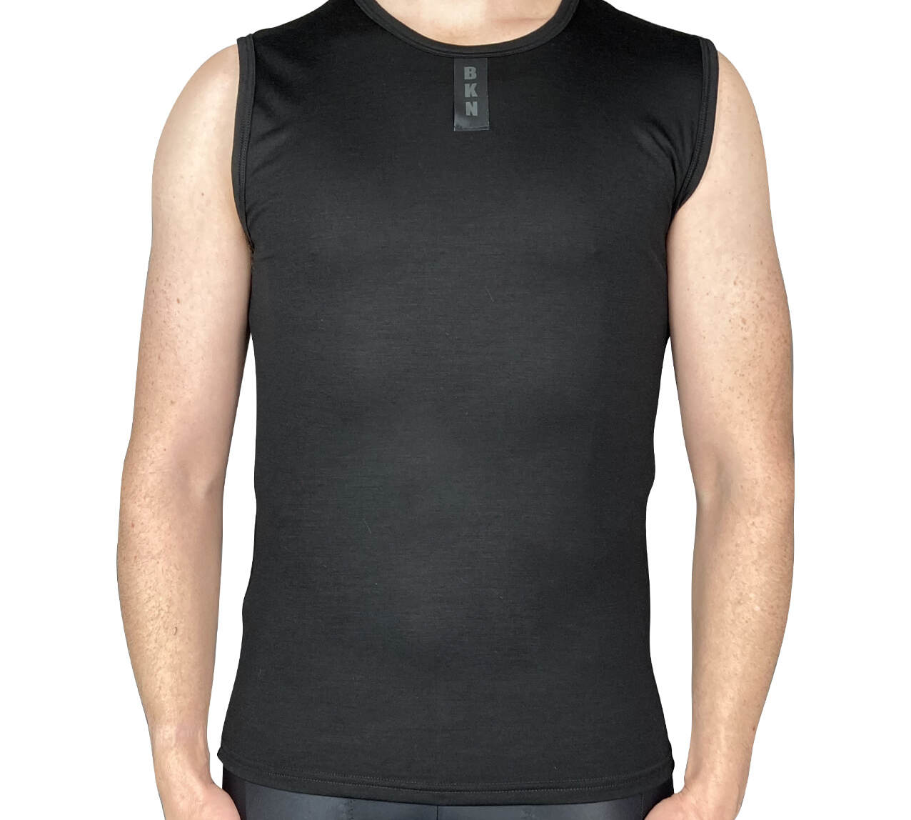 Merino Wool Tencel Cycling Undershirt Sleeveless Black