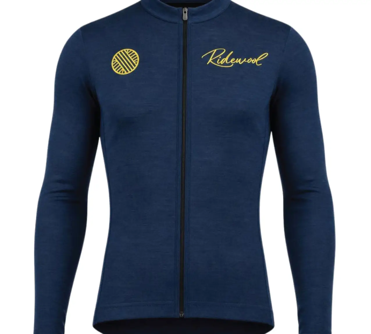 Merino Wool Cycling Jersey Long Sleeve Ridewool Navy